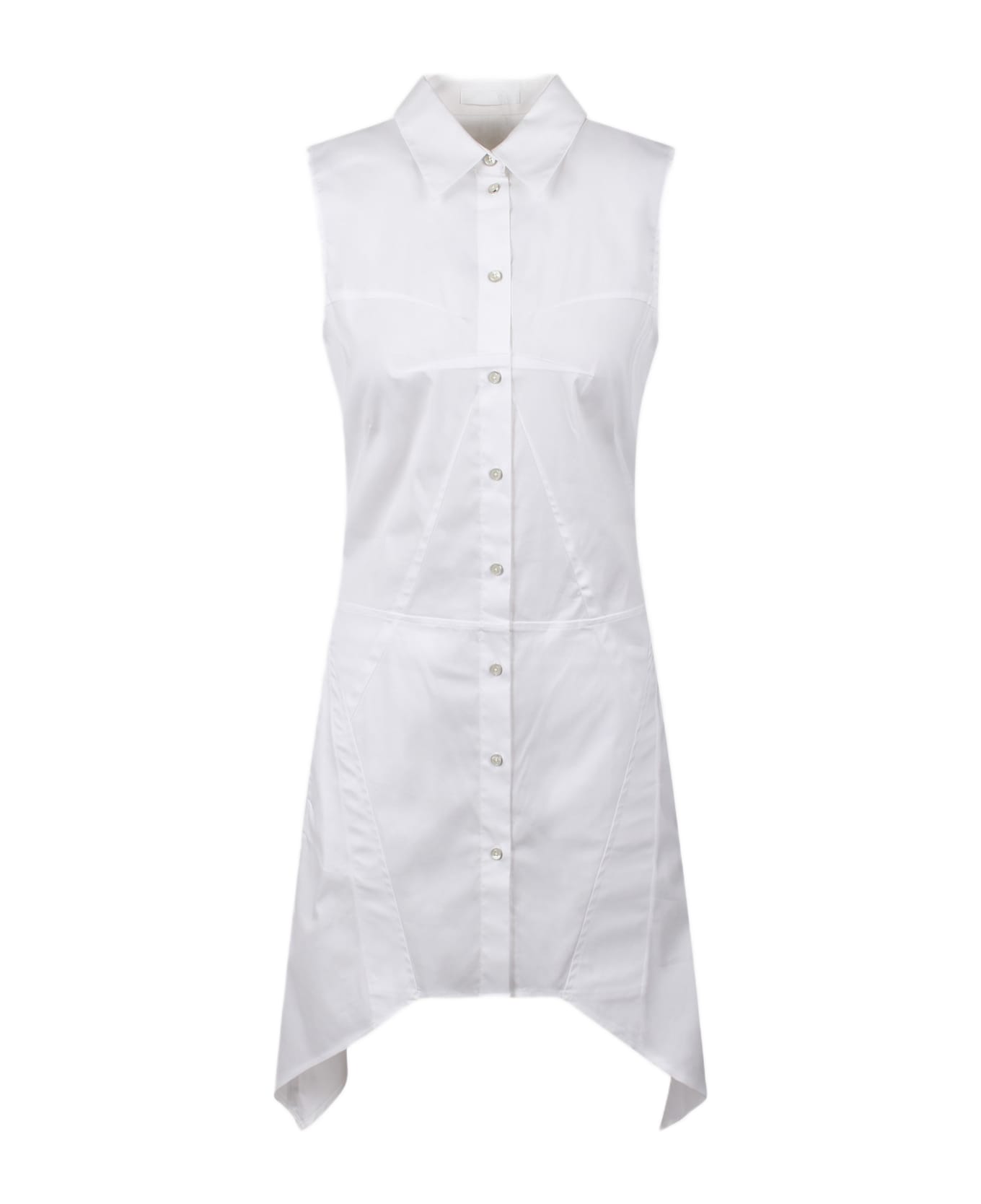 Helmut Lang Bustier Shirt Dress - WHITE