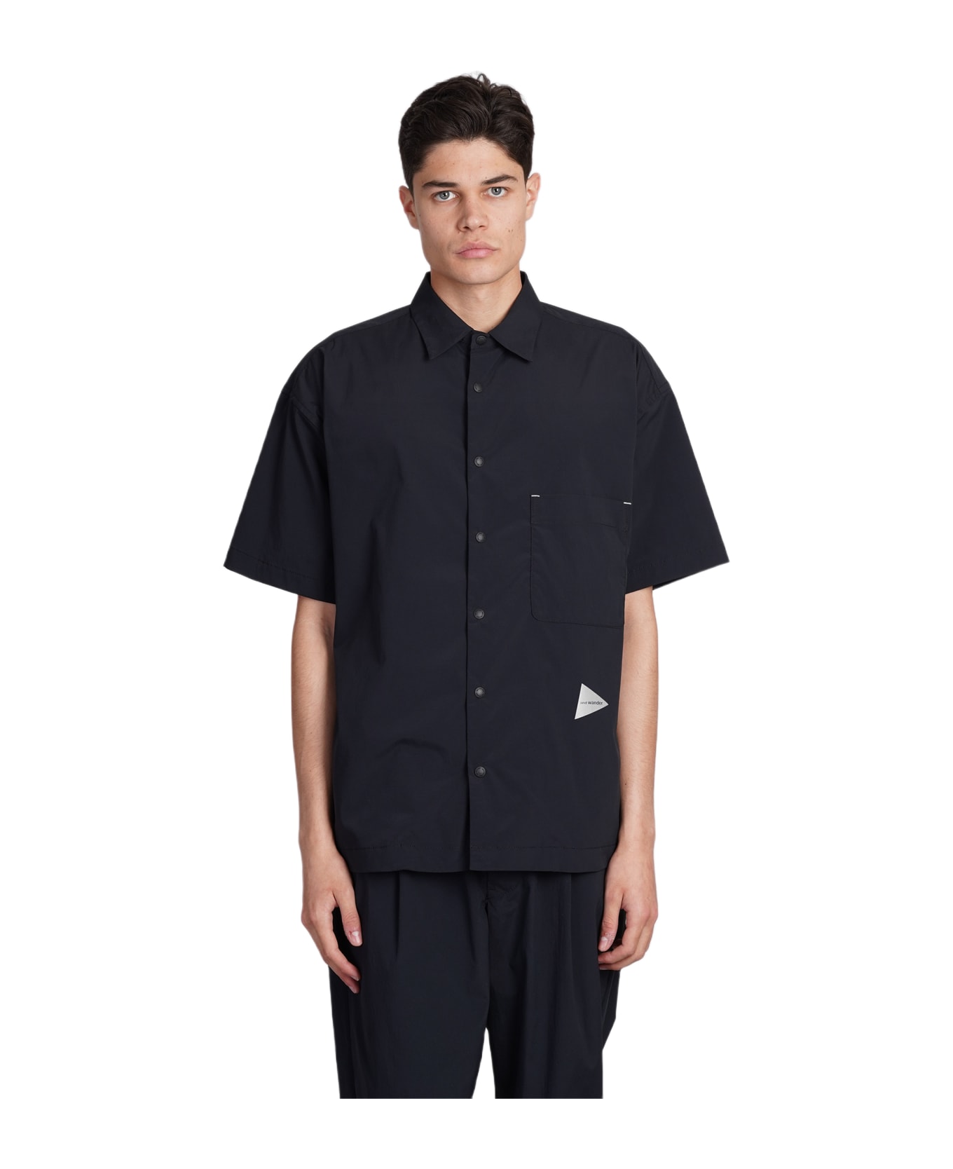 And Wander Shirt In Black Polyester - black
