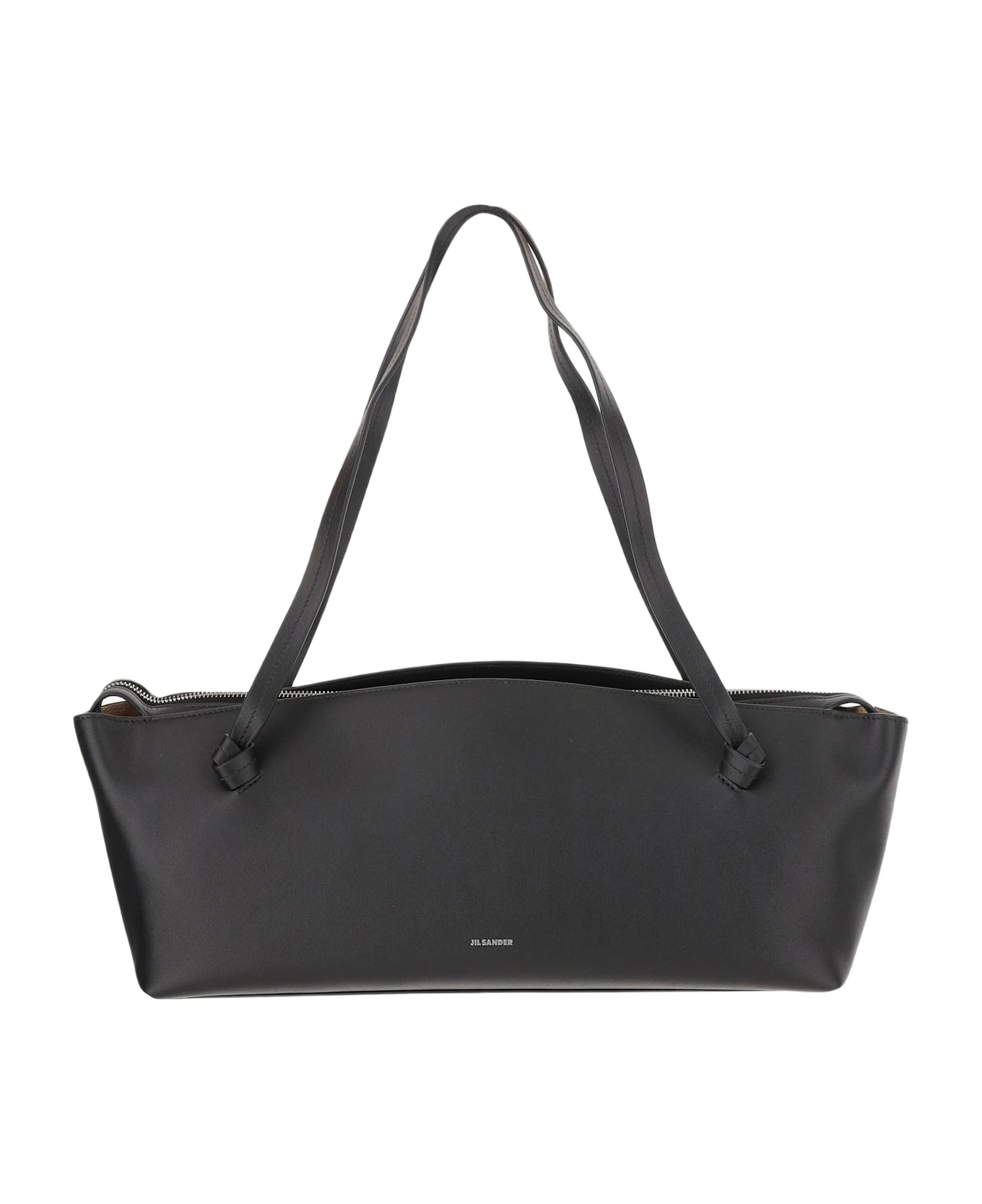 Jil Sander Black Leather Knot Shoulder Bag - BLACK