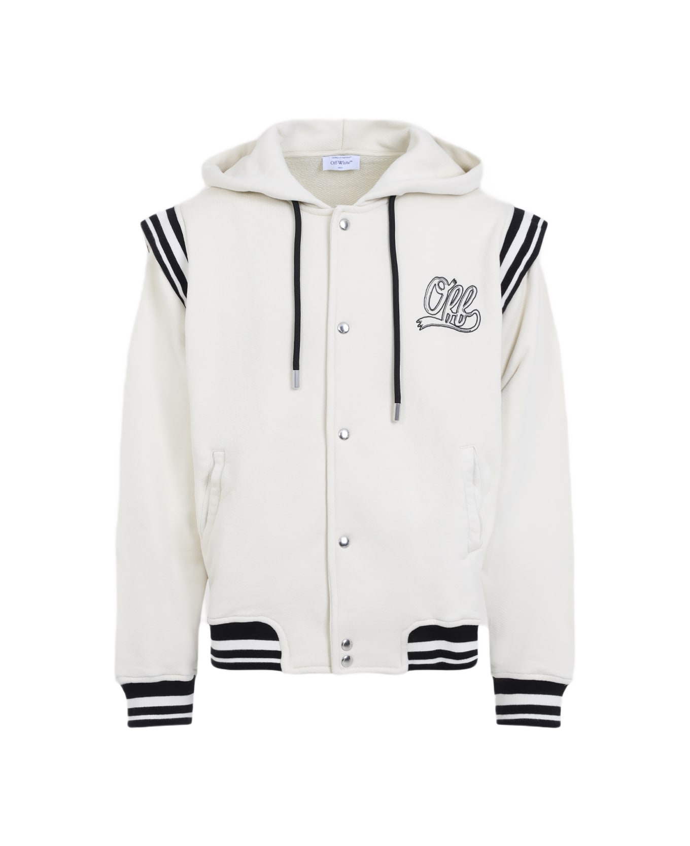 Off-White Off Fleece Varsity Hoodie - B White