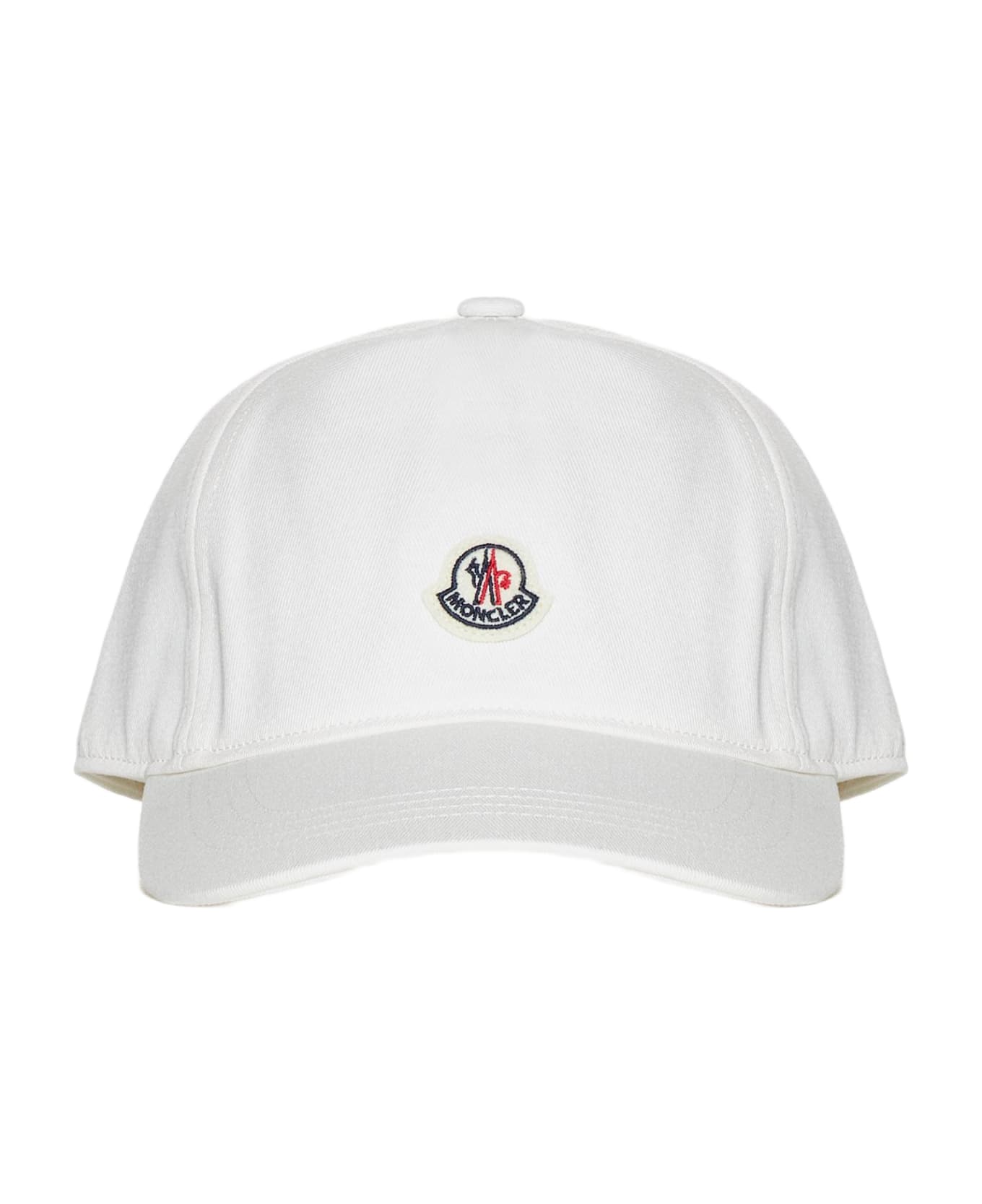 Moncler Logo-patch Cotton Baseball Cap - WHITE