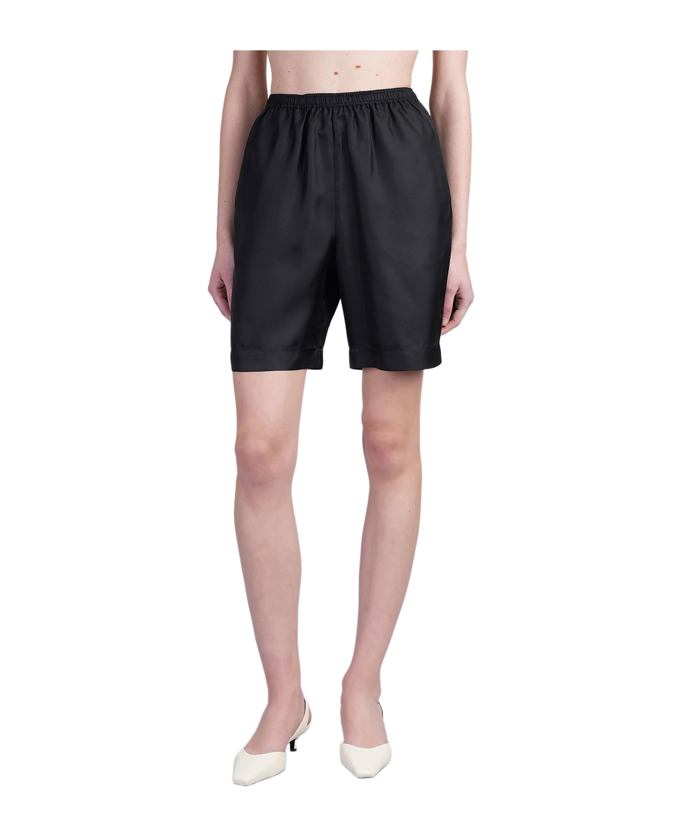 Loulou Studio Zinia Shorts In Black Silk - black