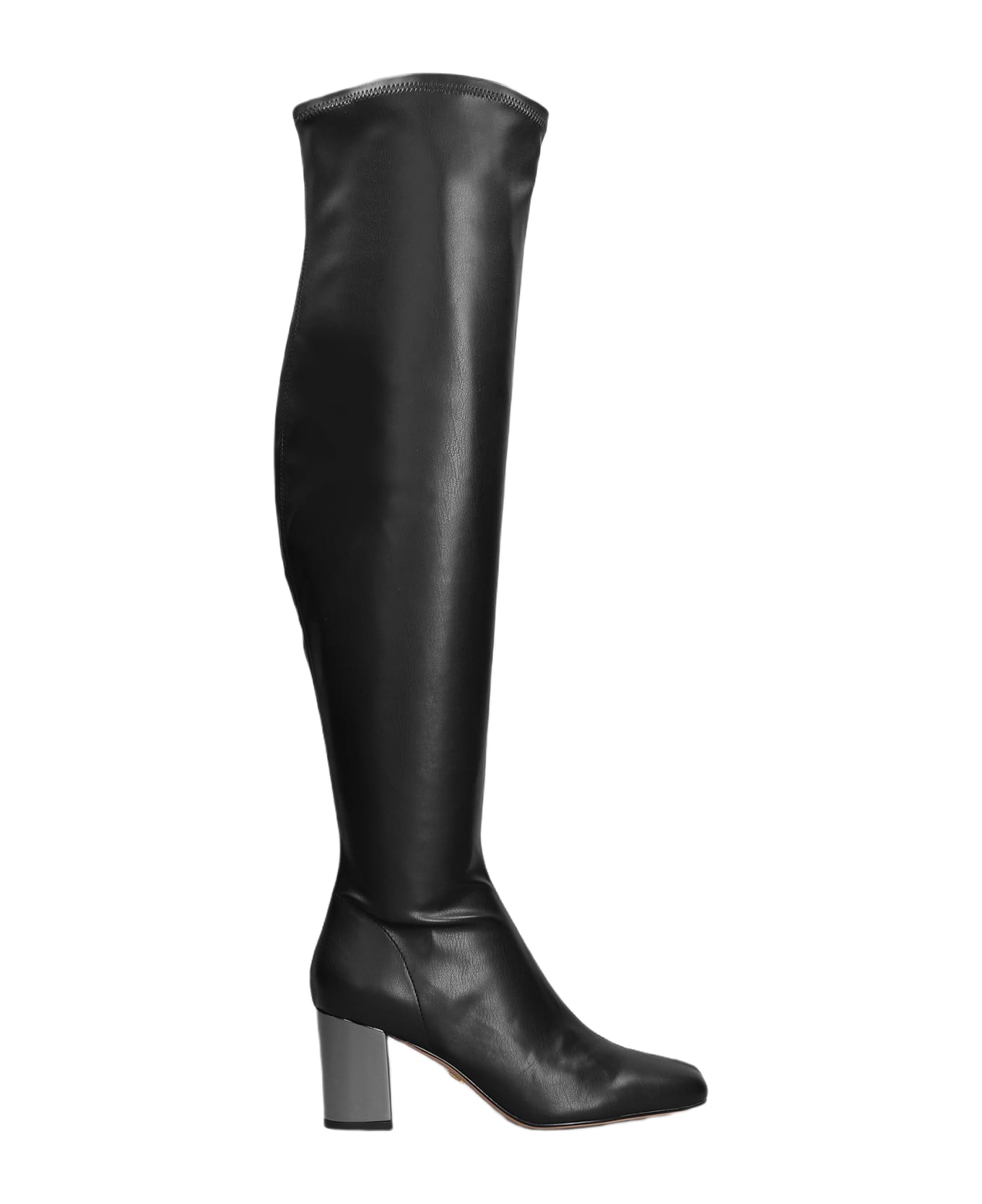 Lola Cruz High Heels Boots In Black Leather - black