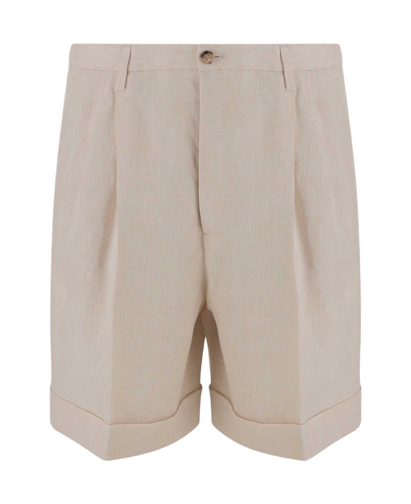 Valentino Linen Short Pants - Ivory