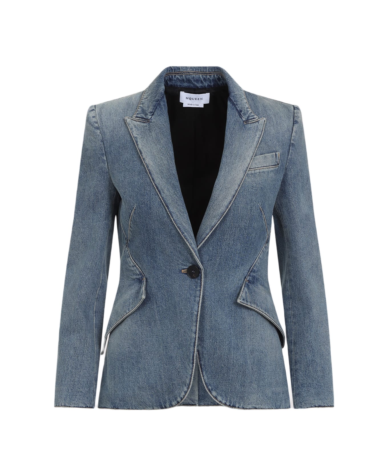Alexander McQueen One Button Jacket - Indigo Stonewashed