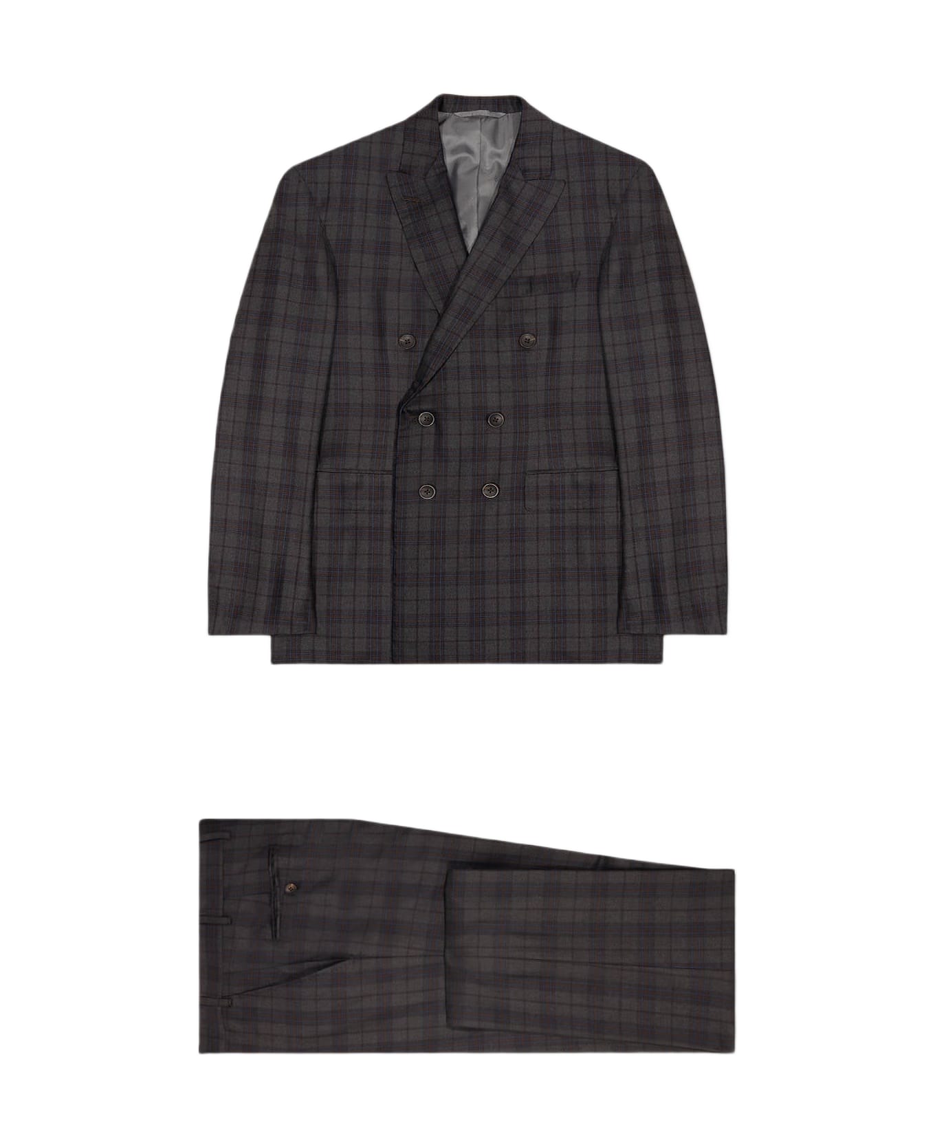 Larusmiani Double-breasted Tailored Suit Cork Suit - DimGray