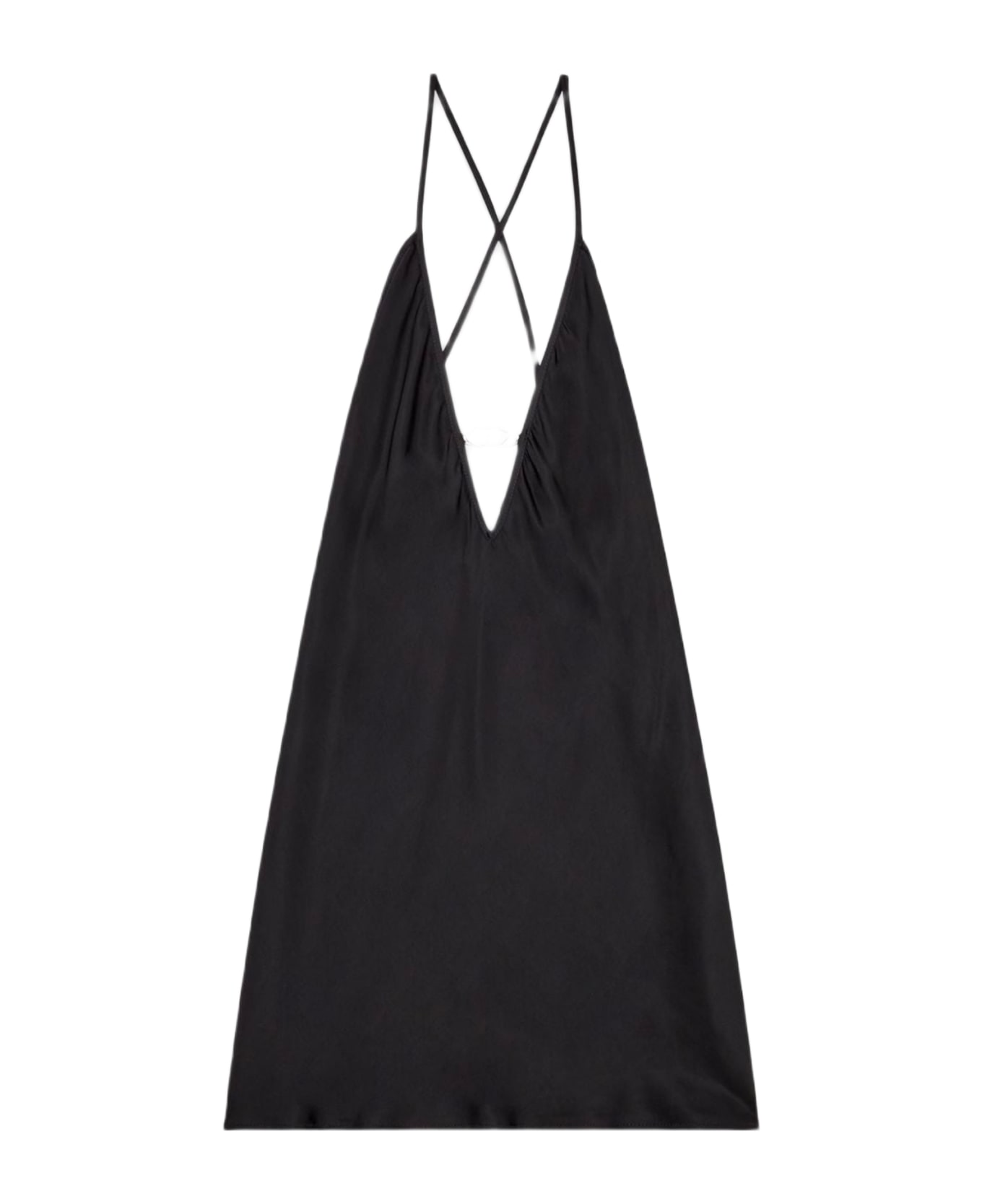 Diesel Ufpt-mayra-d Black satin mini dress with Oval D logo - Ufpt Mayra D - Nero キャミソール