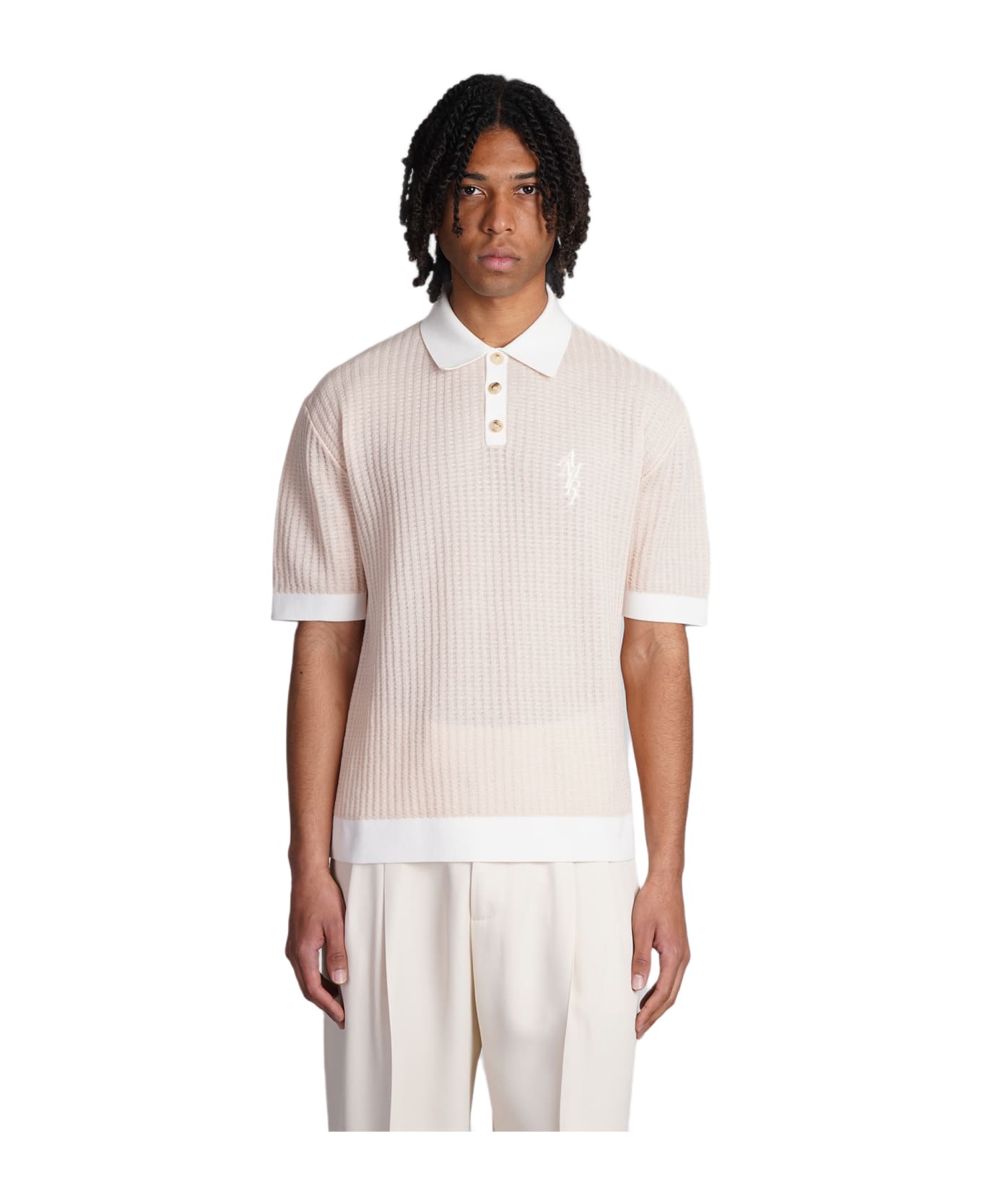 AMIRI Polo In Rose-pink Cotton - Cork ポロシャツ