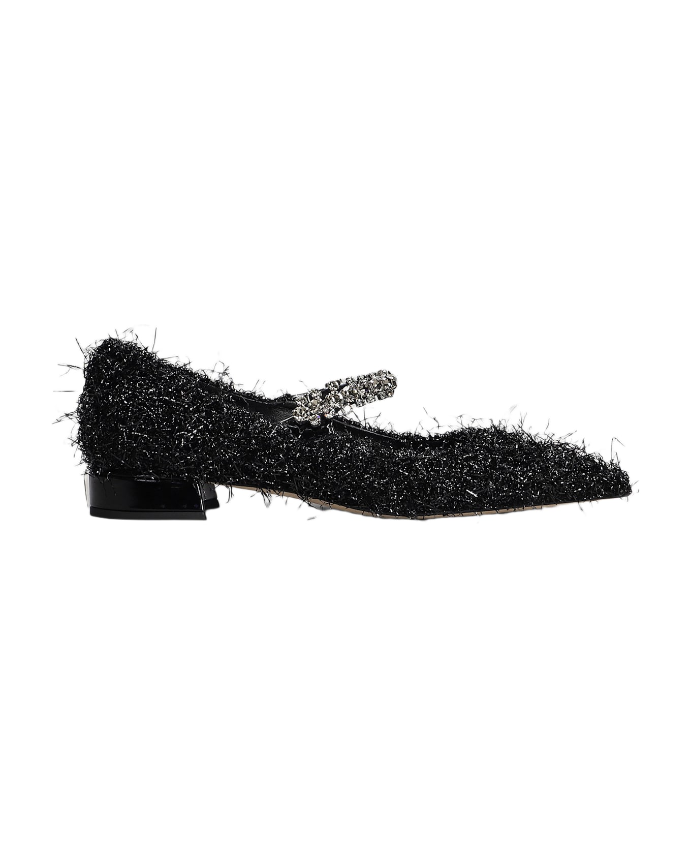 Jimmy Choo Bing Pump Flat Ballet Flats In Black Laminate - black