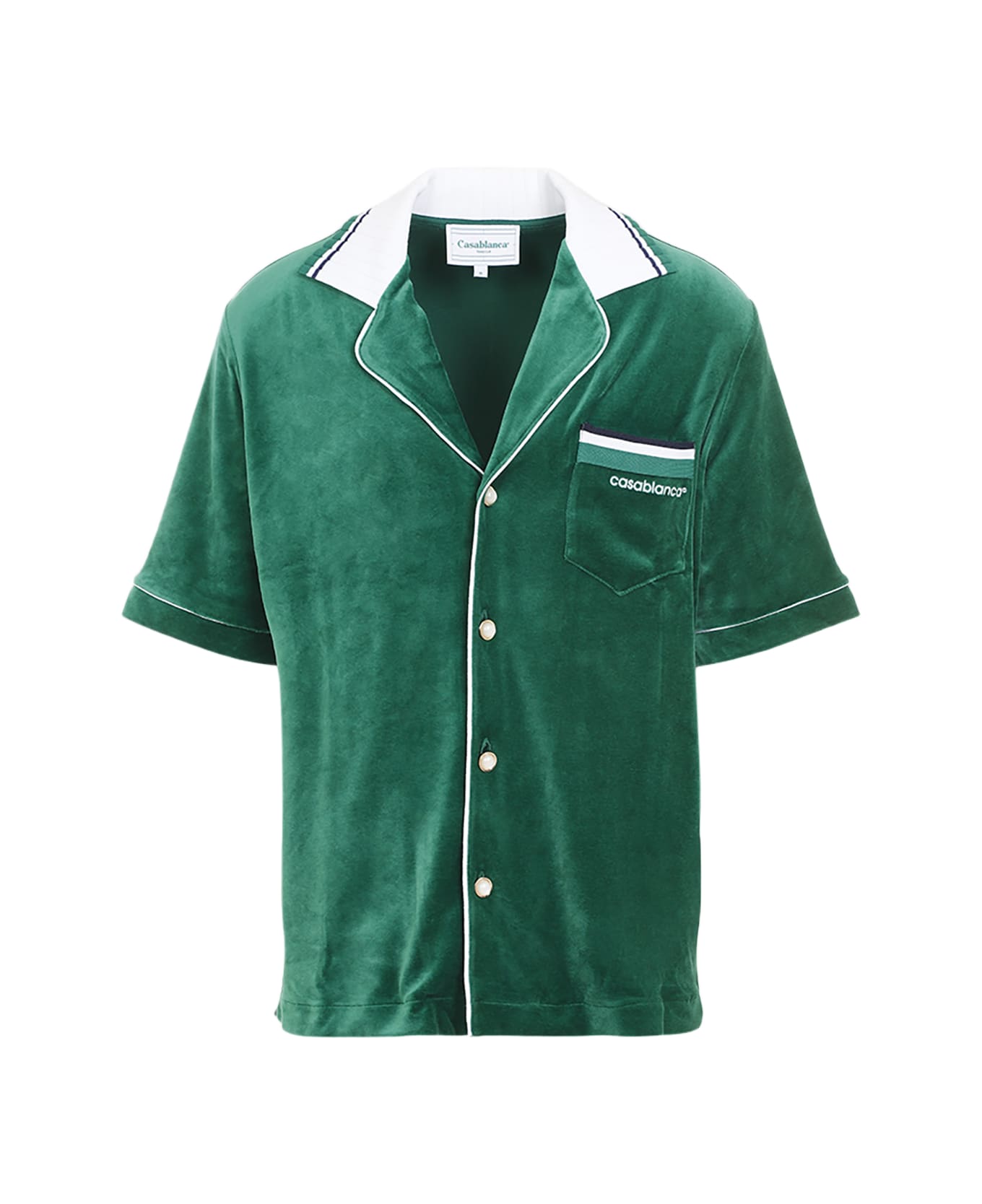 Casablanca Short Sleeves Velour Shirt - Evergreen