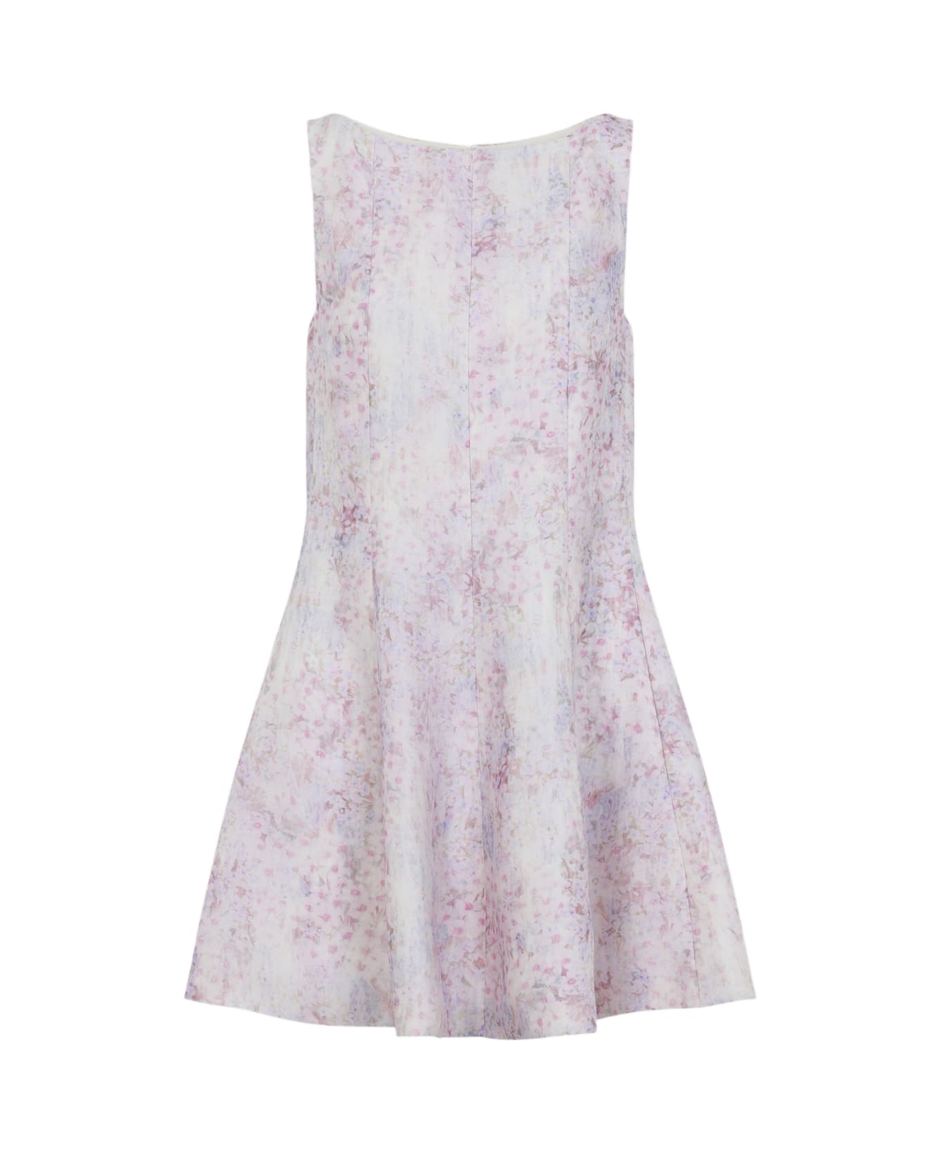 Alberta Ferretti Printed Organza Mini Dress - Fantasia Viola