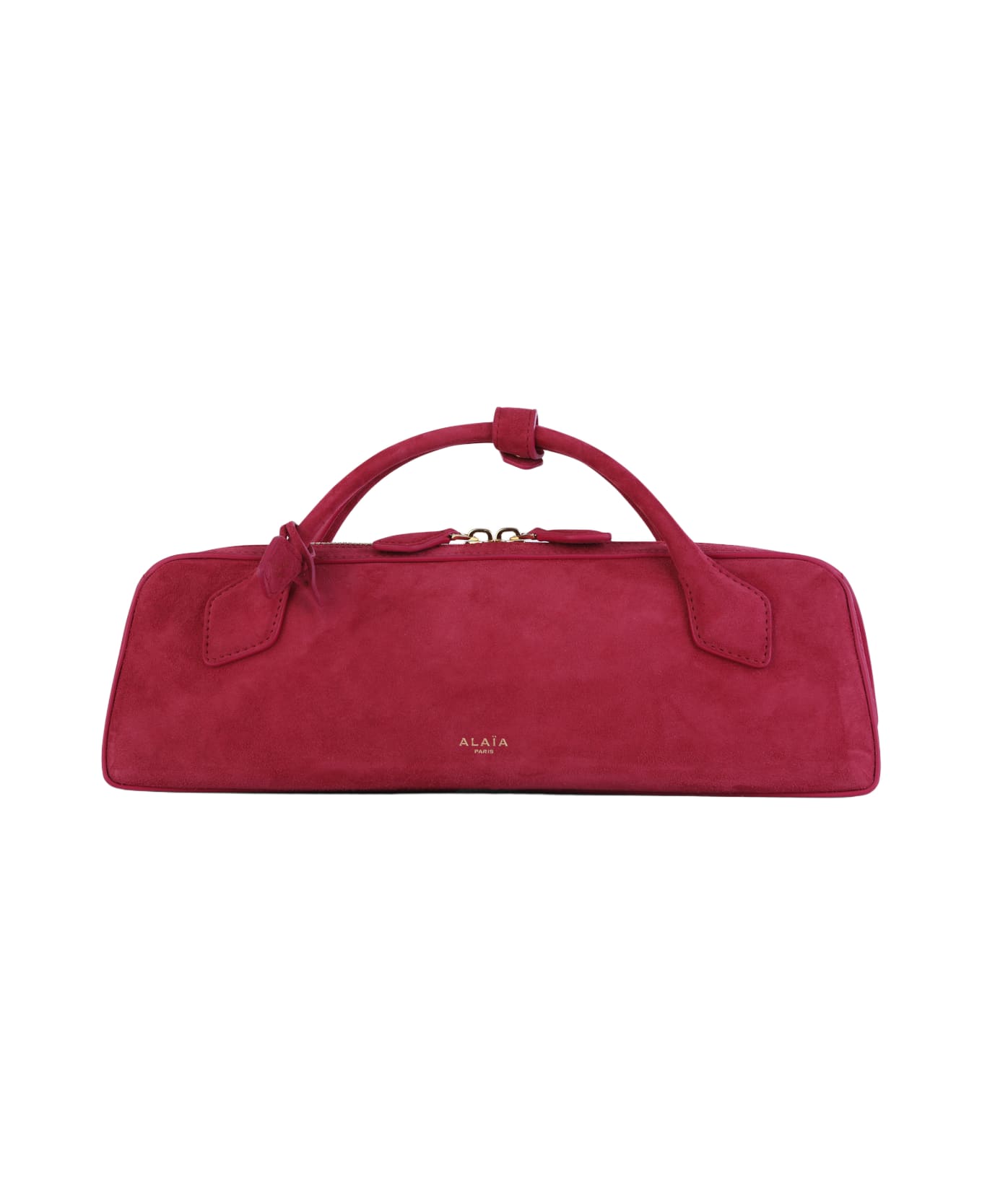 Alaia Strawberry Pink Leather Le Teckel Clucth - FRAMBOISE