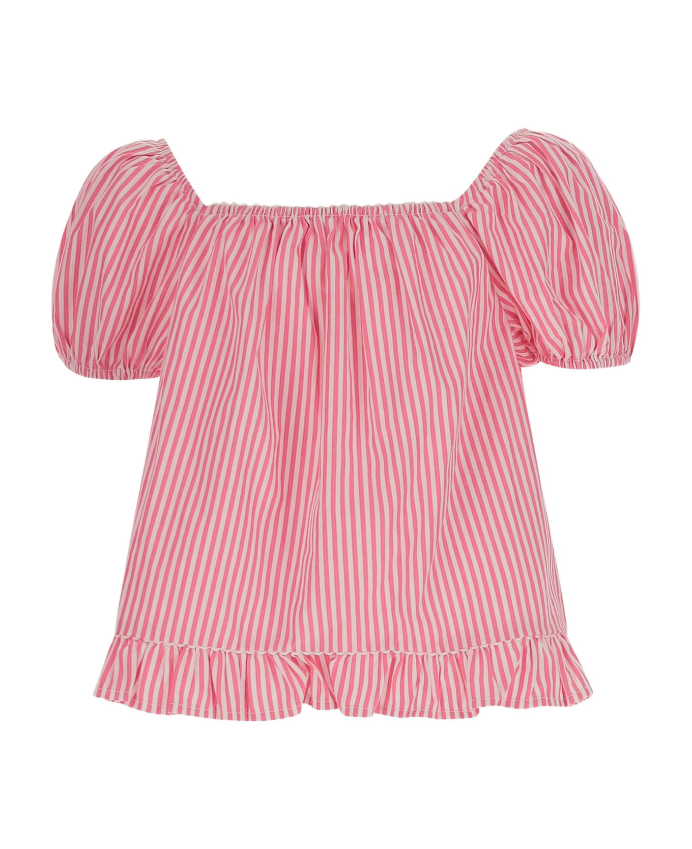Polo Ralph Lauren Cotton Top With Striped Pattern - Pink