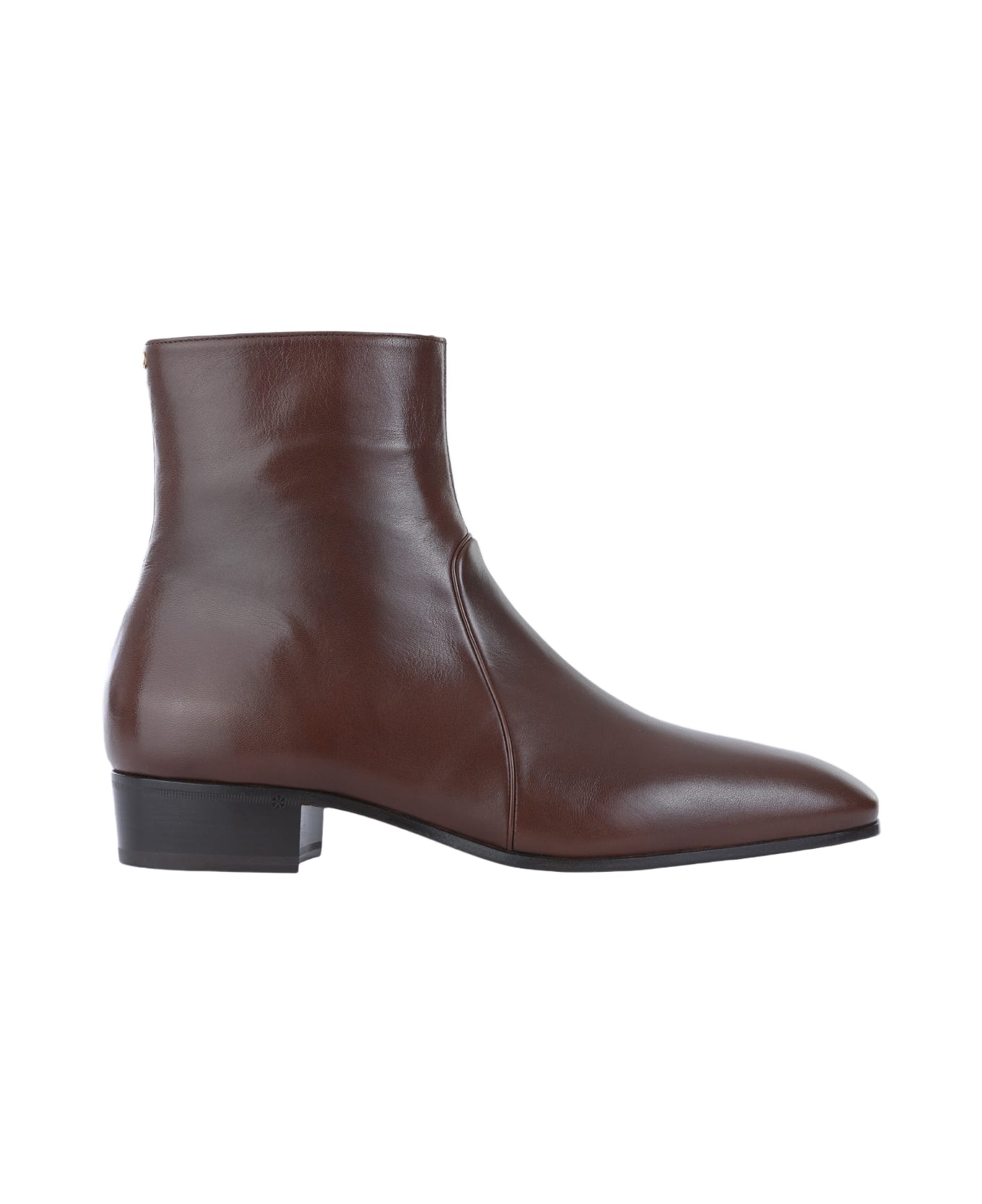 Valentino Garavani Bark Leather Beatle Boots - BARK