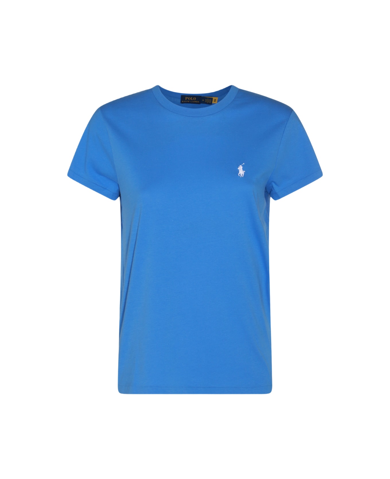 Polo Ralph Lauren Cobalt Blue And White Cotton T-shirt - COBALTO