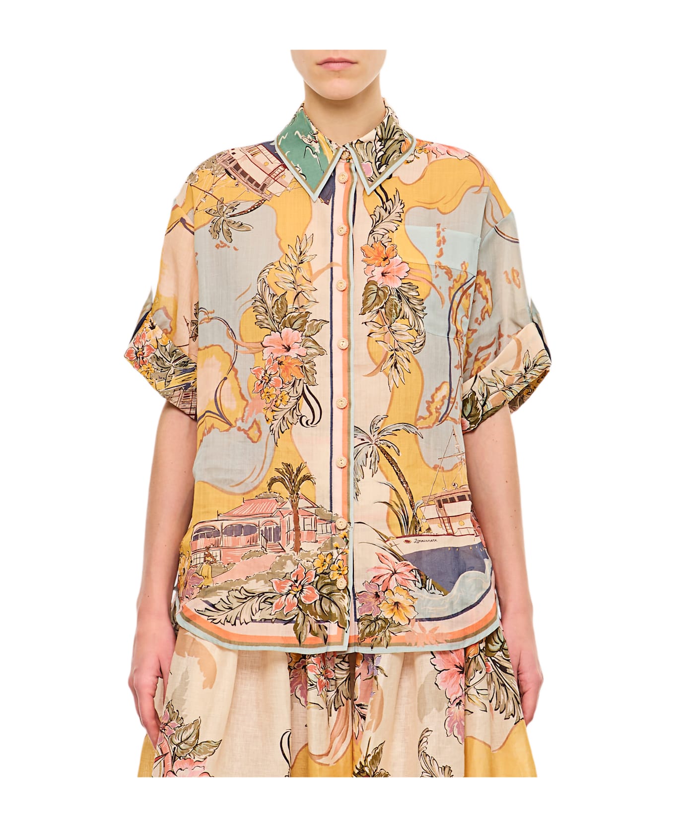 Zimmermann Tallow Relaxed Shirt - MultiColour