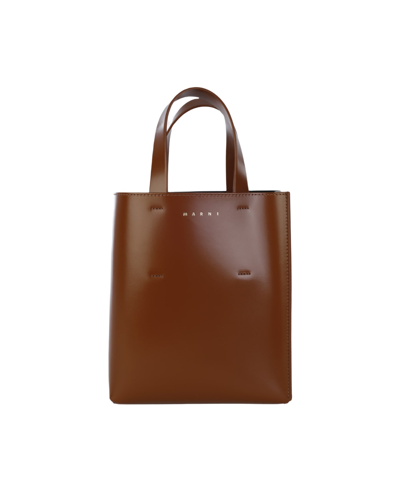 Marni Brown Leather Museo Tote Bag