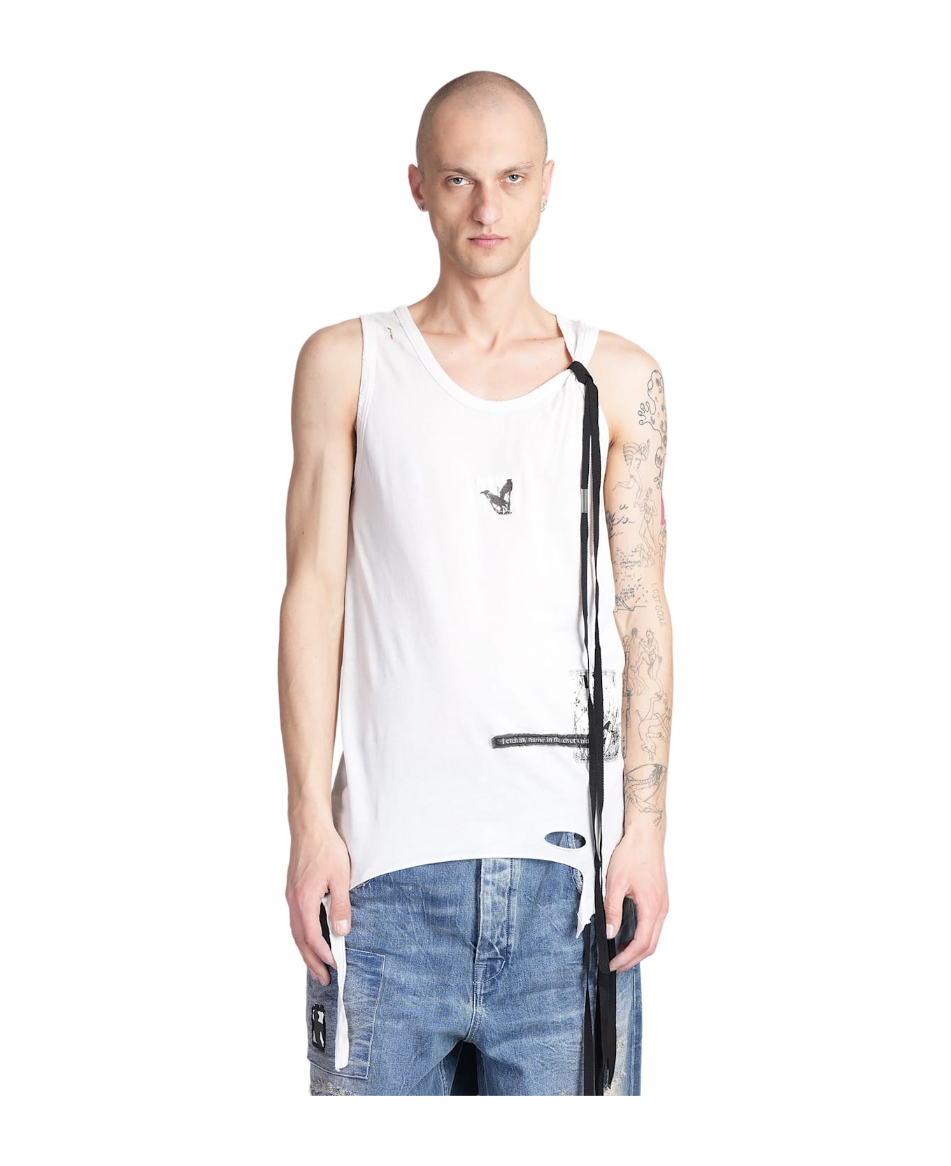 Ann Demeulemeester Seva Tank Top In Grey Cotton - grey