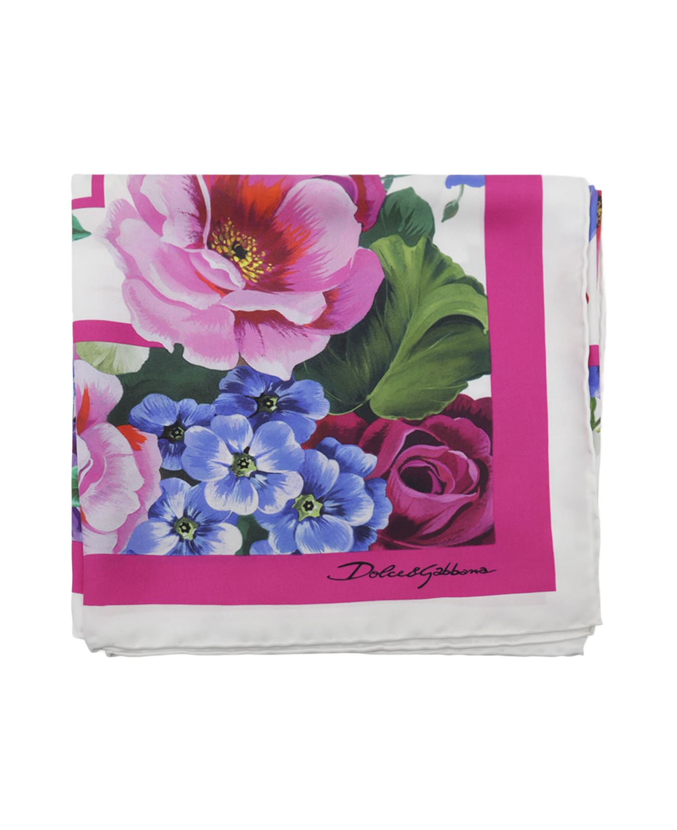 Dolce & Gabbana Flowers And Pink Silk Scarf - MIX FIORI