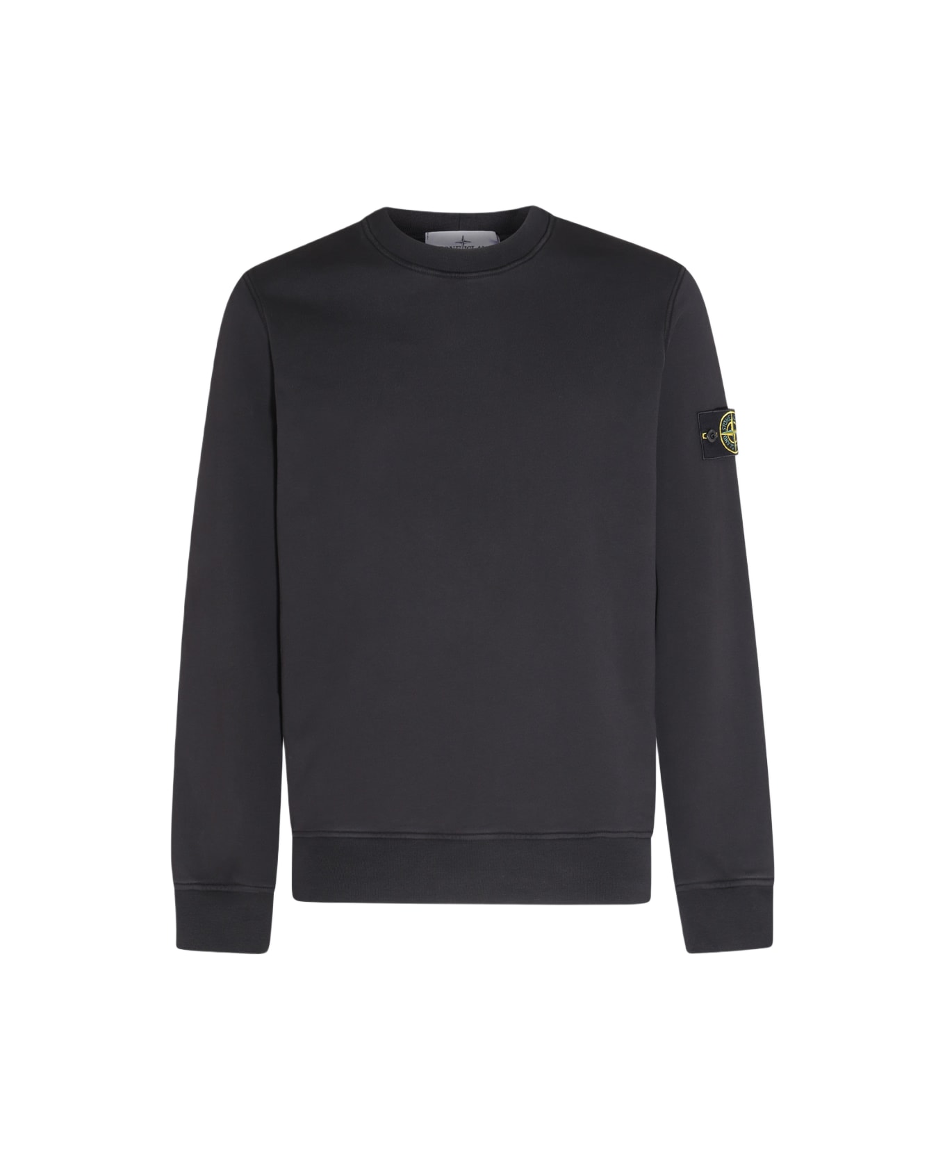 Stone Island Black Cotton Sweasthirt - Black
