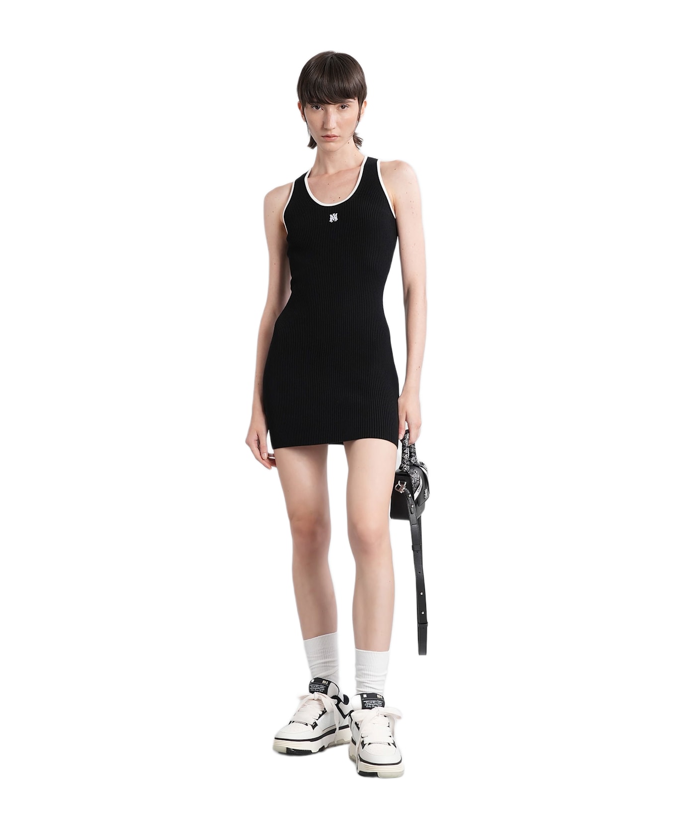 AMIRI Mini Dress In Black Viscose - black