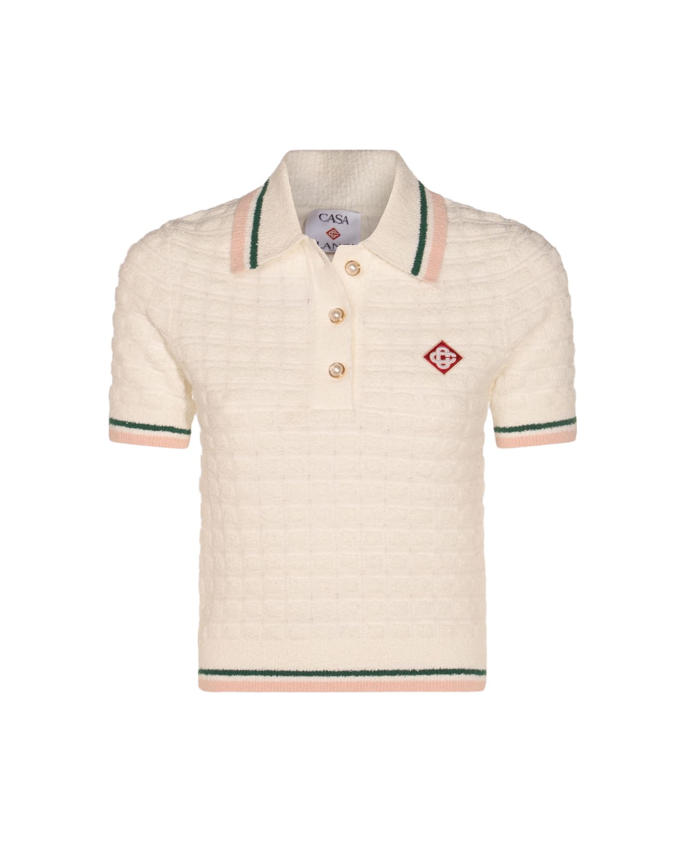 Casablanca White Cotton Polo Shirt