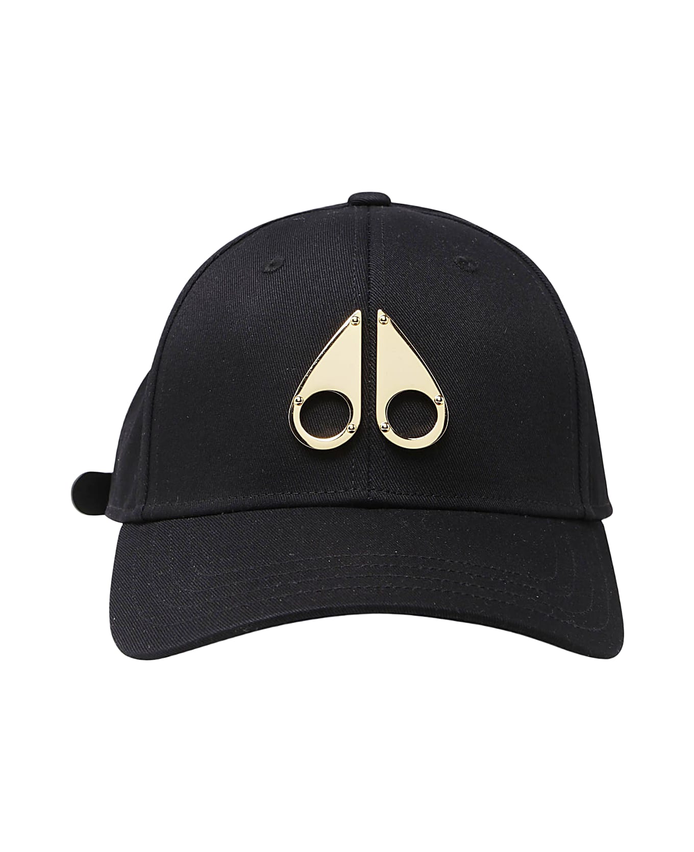Moose Knuckles Black And Gold Cotton Logo Icon Baseball Cap - Black 帽子