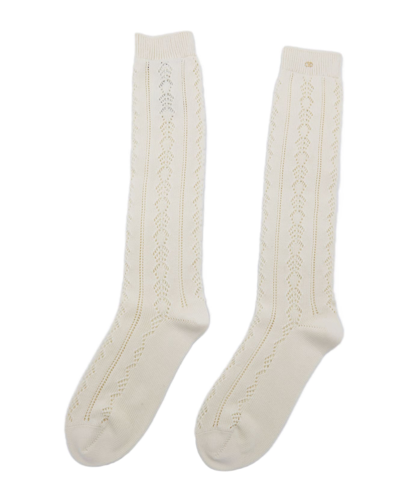 Valentino Beige Cotton Socks