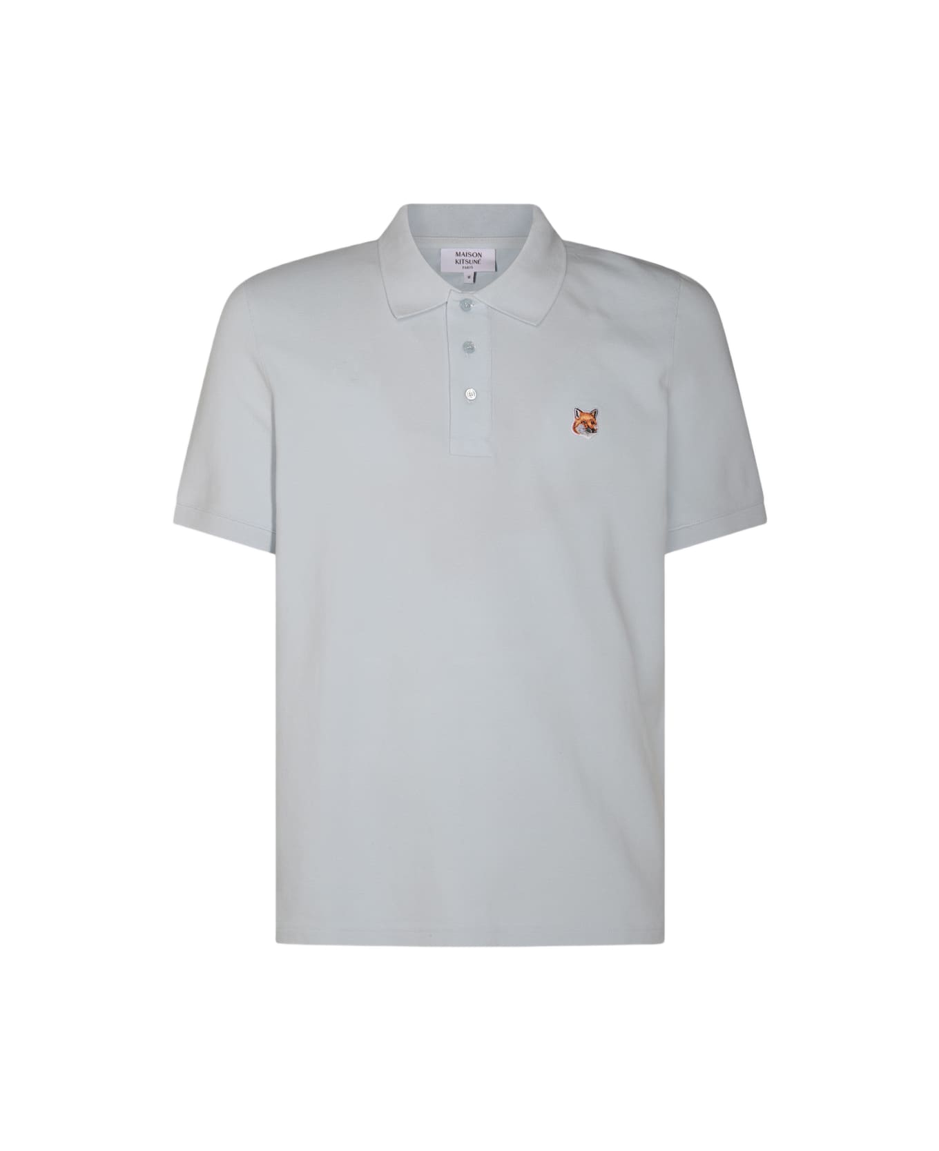 Maison Kitsuné Light Blue Cotton Polo Shirt - Clear Blue