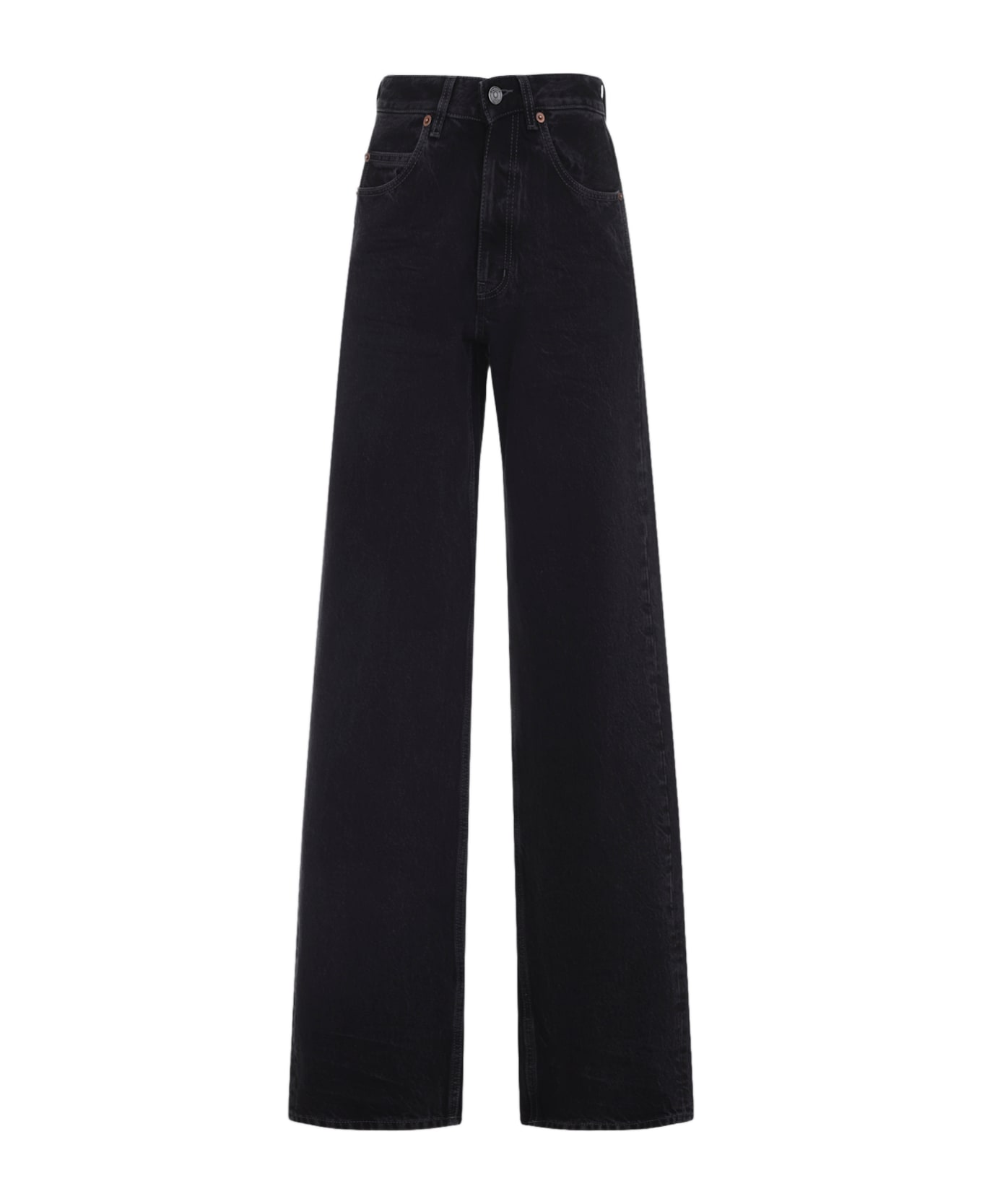 Saint Laurent V Waist Baggy Jeans - French Black