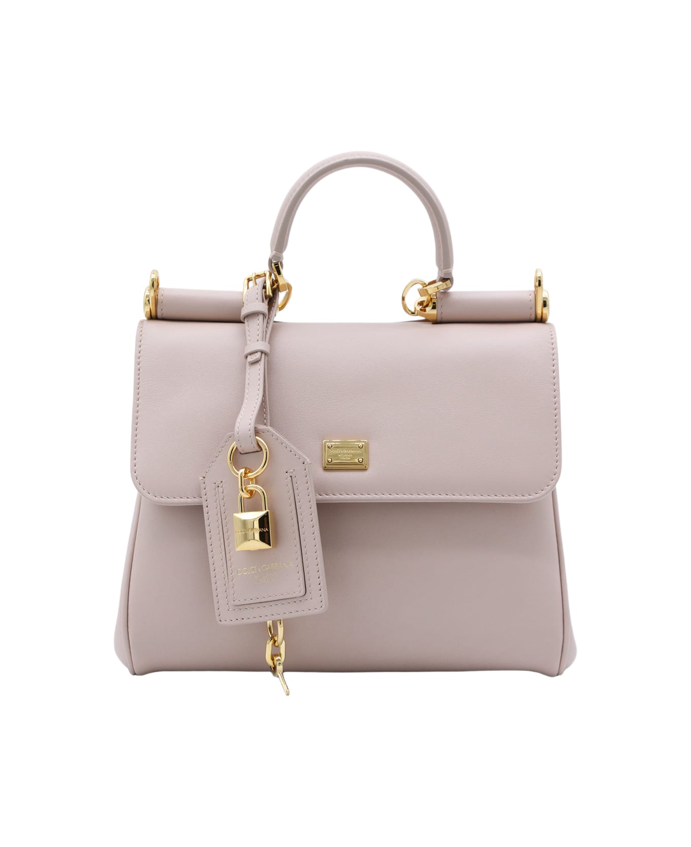 Dolce & Gabbana Nude Leather My Sicily Medium Top Handle Bag - Nude
