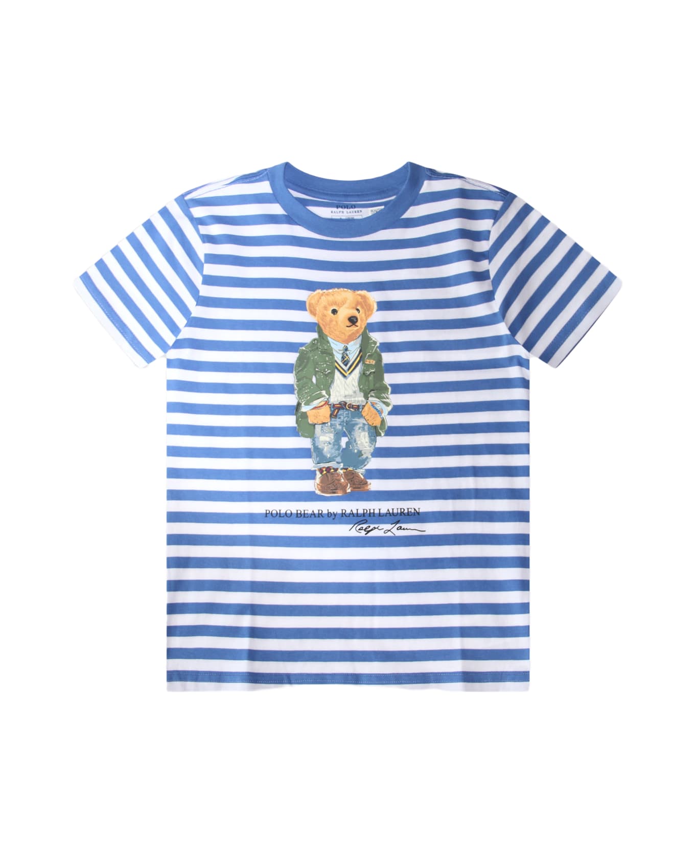 Ralph Lauren White And Blue Cotton T-shirt - Blu Tシャツ＆ポロシャツ
