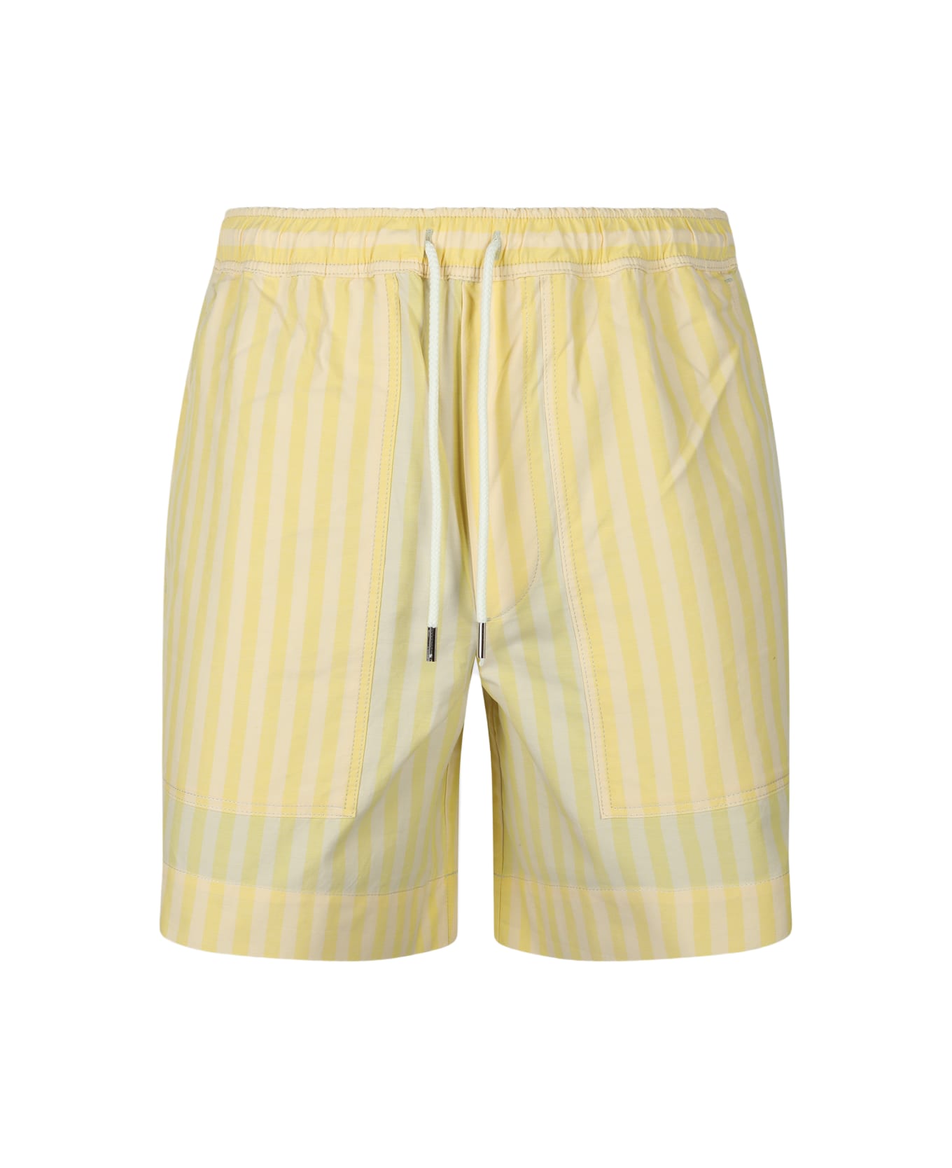 Maison Kitsuné Light Yellow Cotton Shorts - LIGHT YELLOW STRIPES ショートパンツ