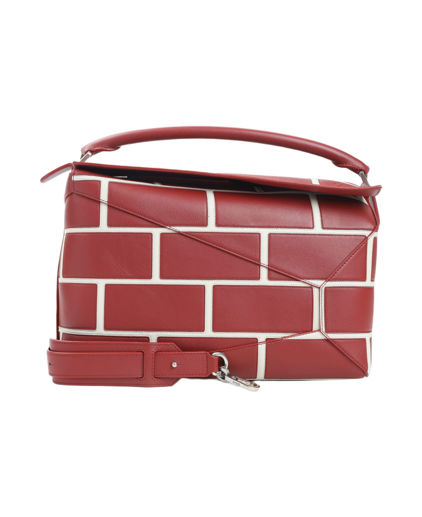Loewe Puzzle Edge Large Brick Bag - Burnt Red