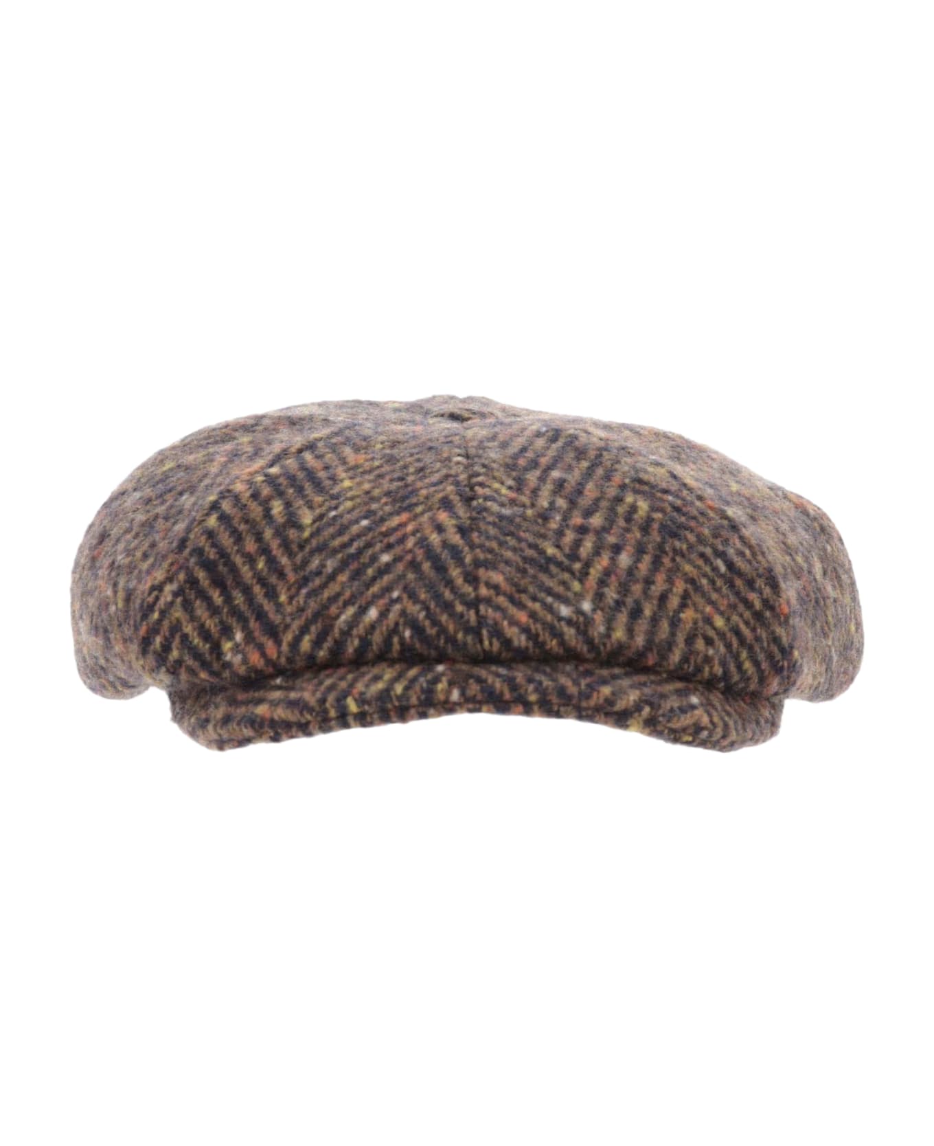 Stetson Wool Tweed Cap - Navy/cognac