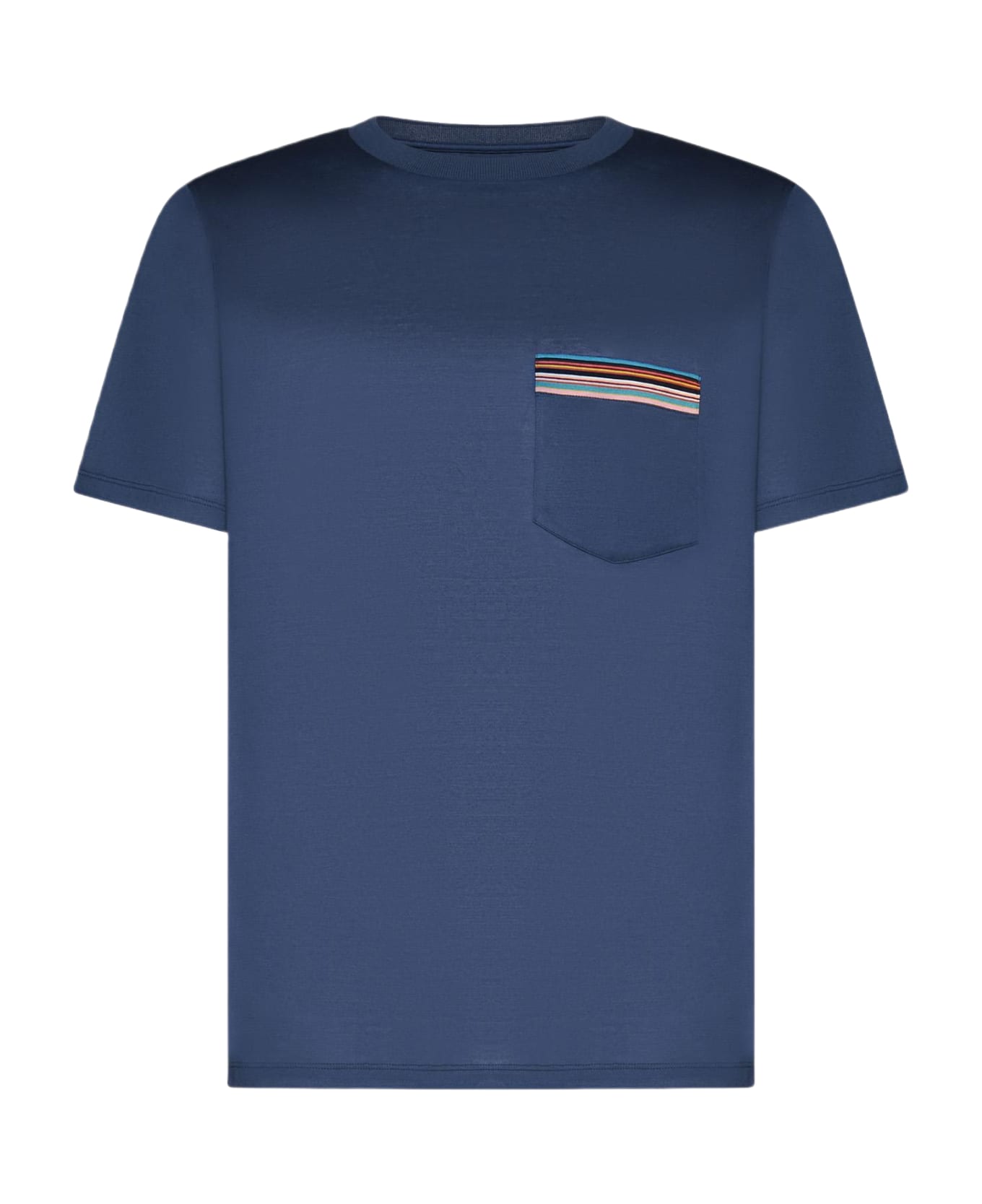 Paul Smith Striped Pocket Cotton T-shirt - NAVY
