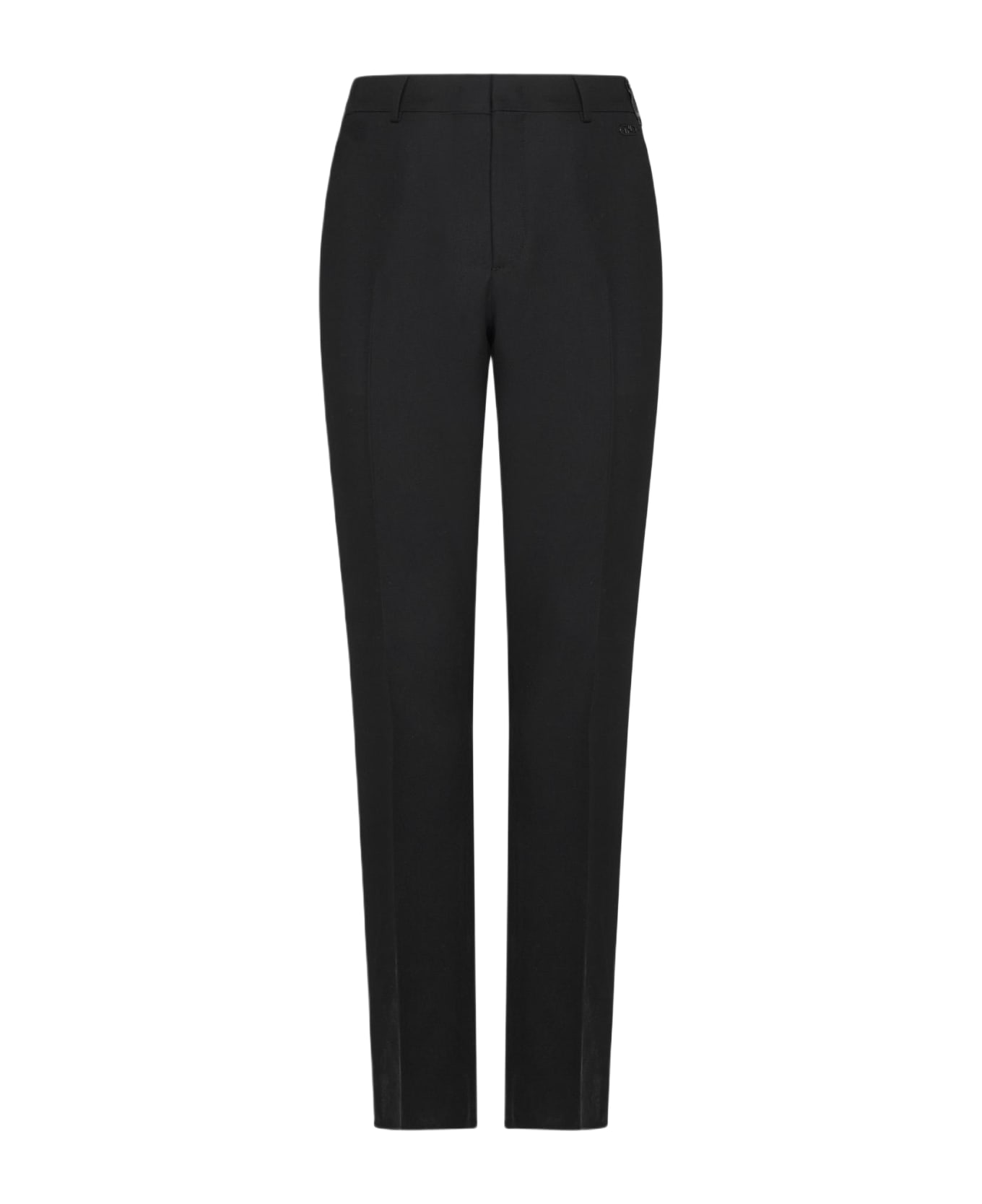 Fendi Wool-blend Trousers - BLACK