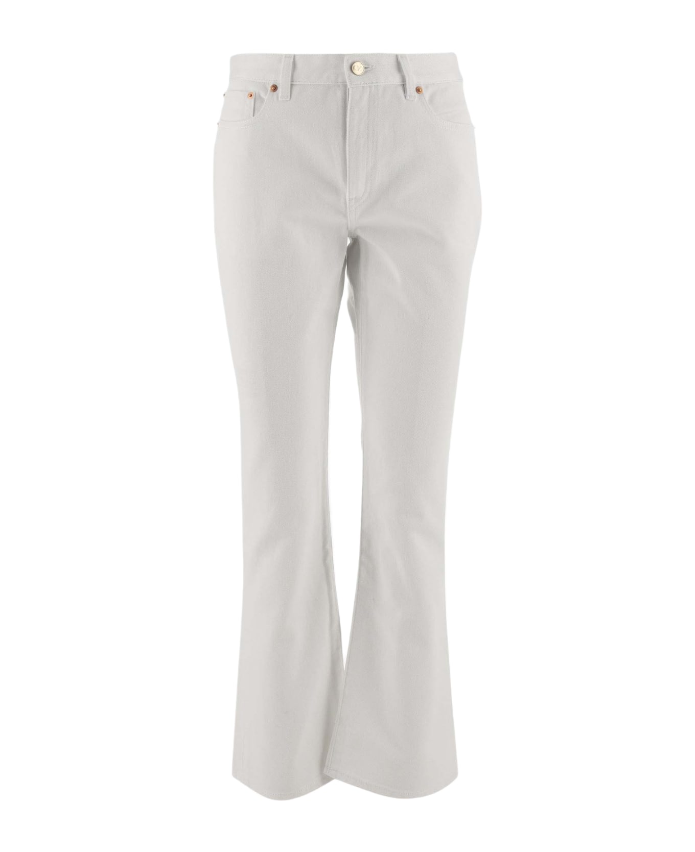 Valentino Cotton Denim Jeans With Vlogo - White