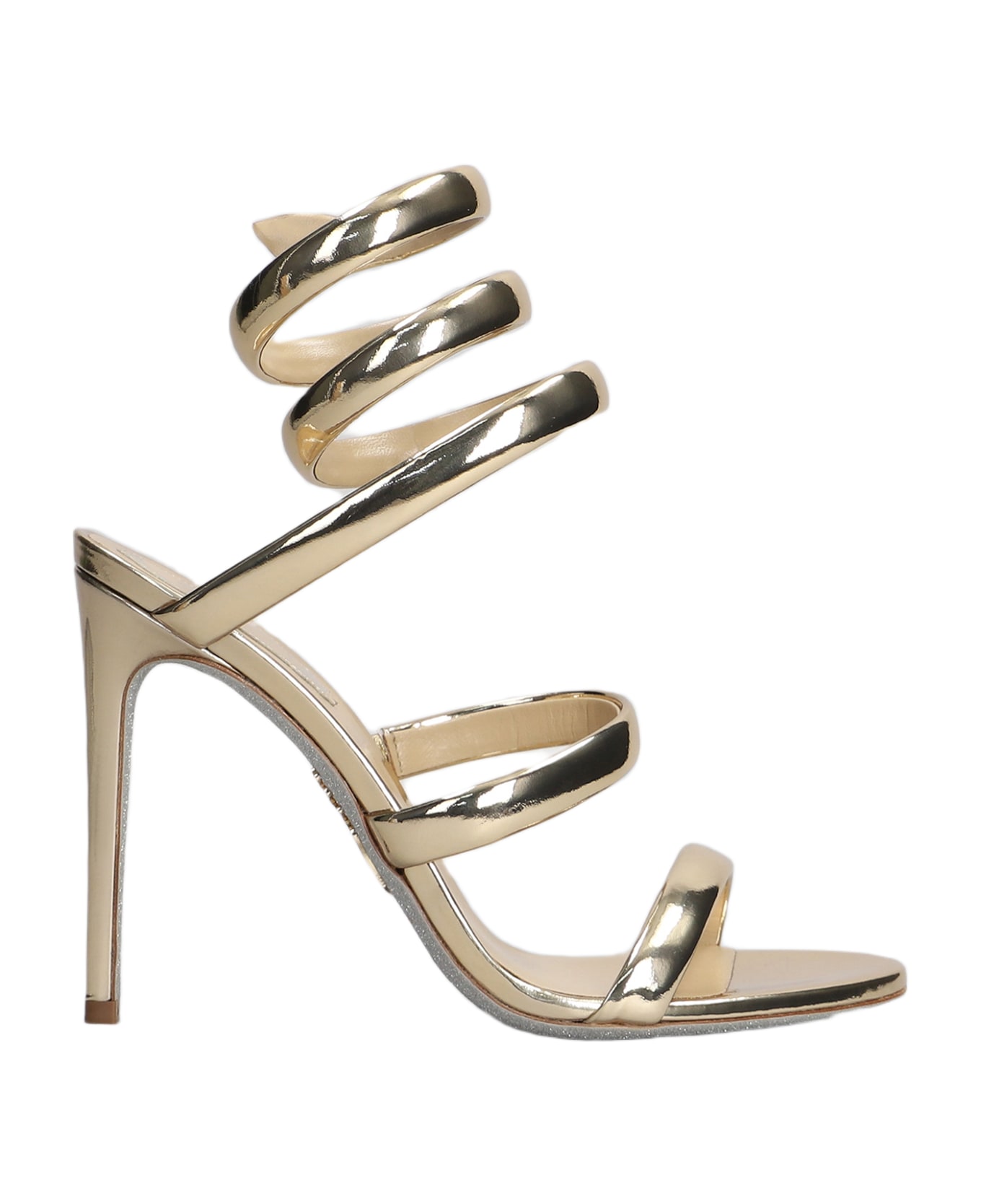 René Caovilla Serpente Sandals In Gold Leather - gold サンダル