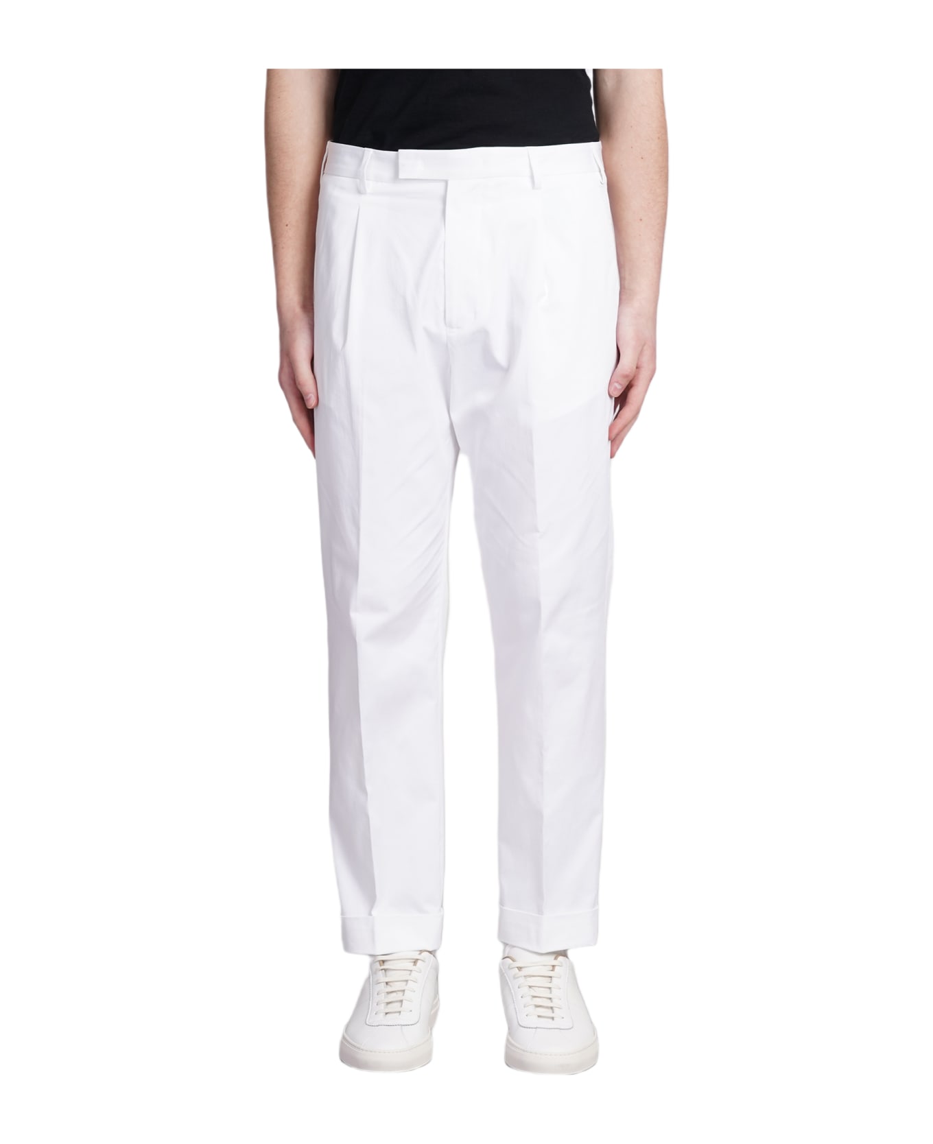 Low Brand Kim Pants In White Cotton - white ボトムス