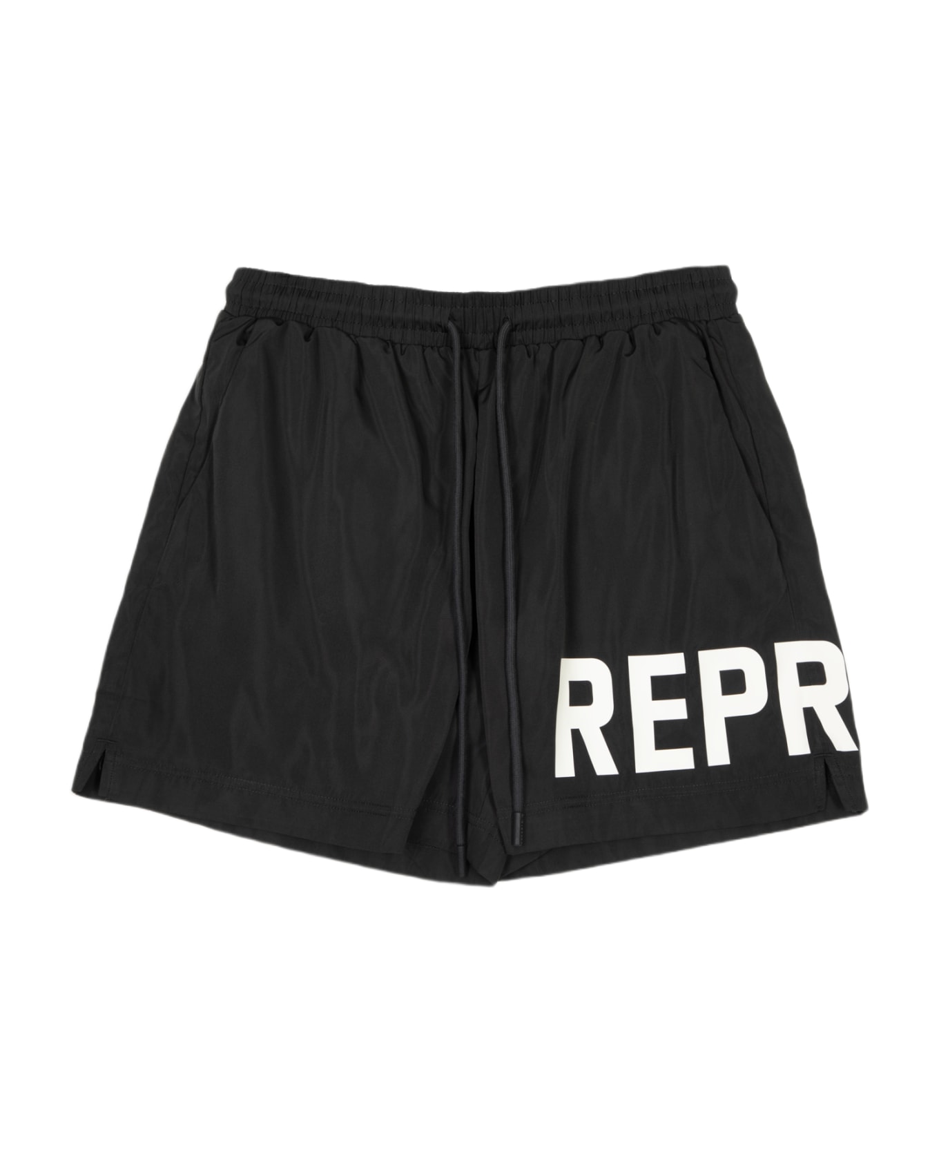 REPRESENT Swim Short Black nylon swim shorts with logo - Swim Shorts - Nero