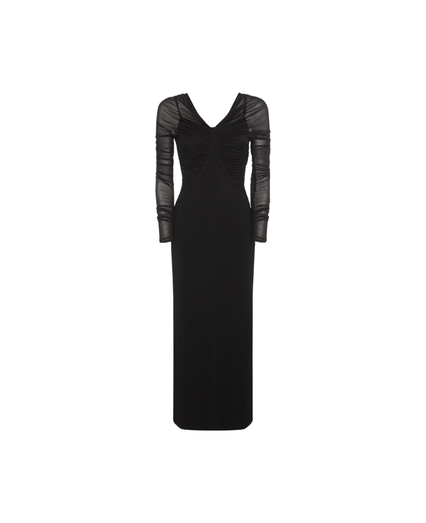 Max Mara Black Viscose Maxi Dress - Black