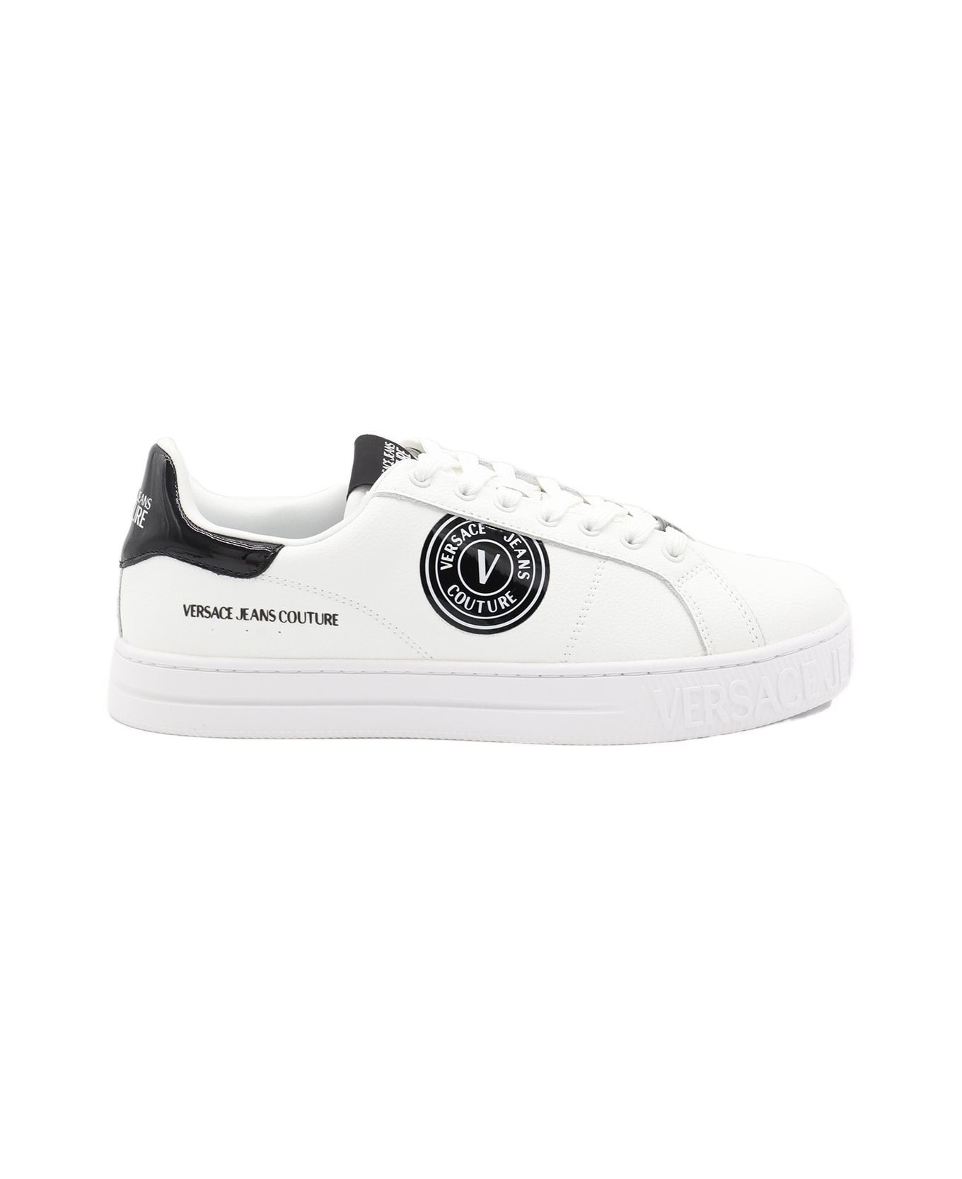 Versace Jeans Couture White And Gold Sneakers - White