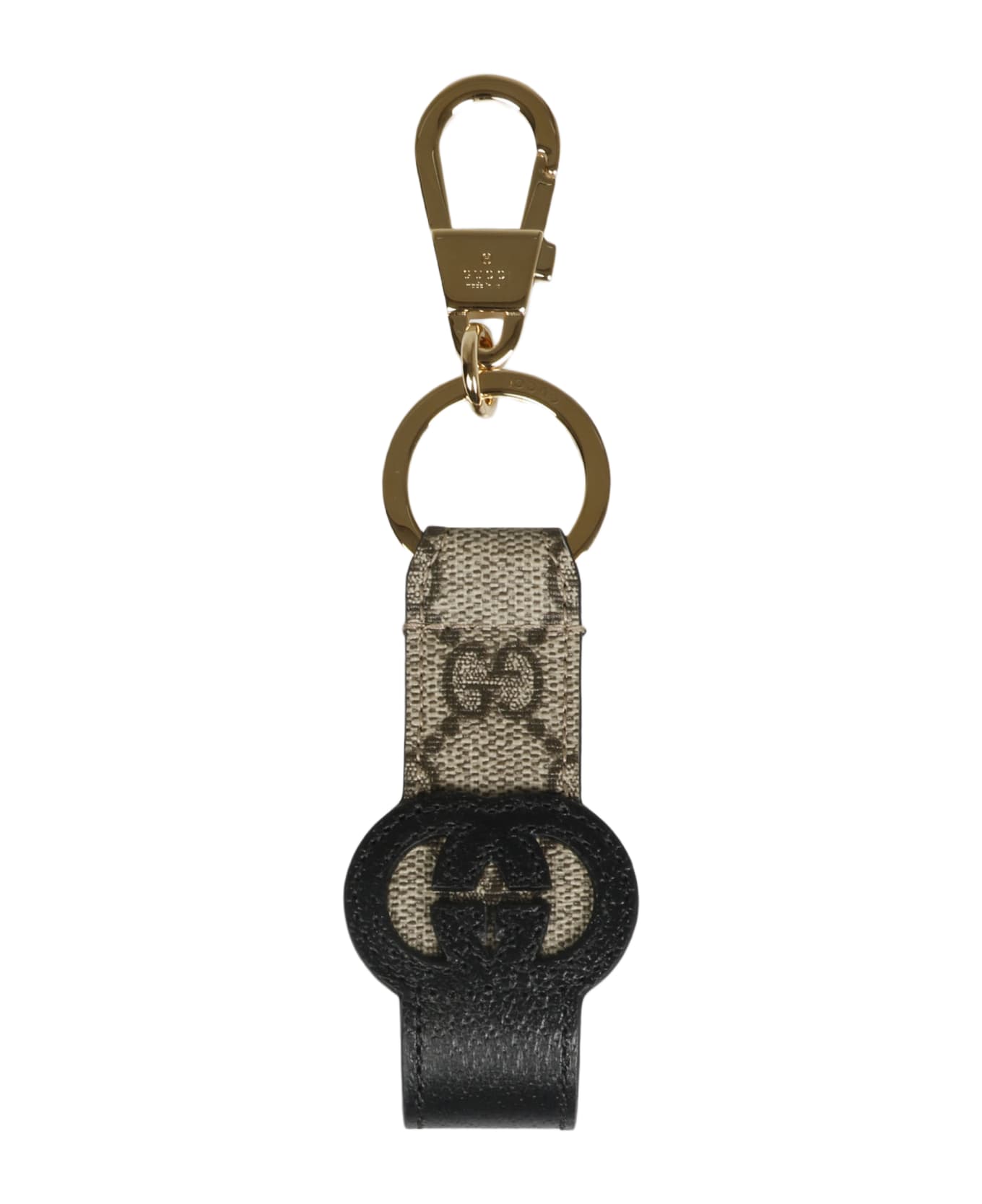 Gucci Cut-out Interlocking G Keychain - Brown
