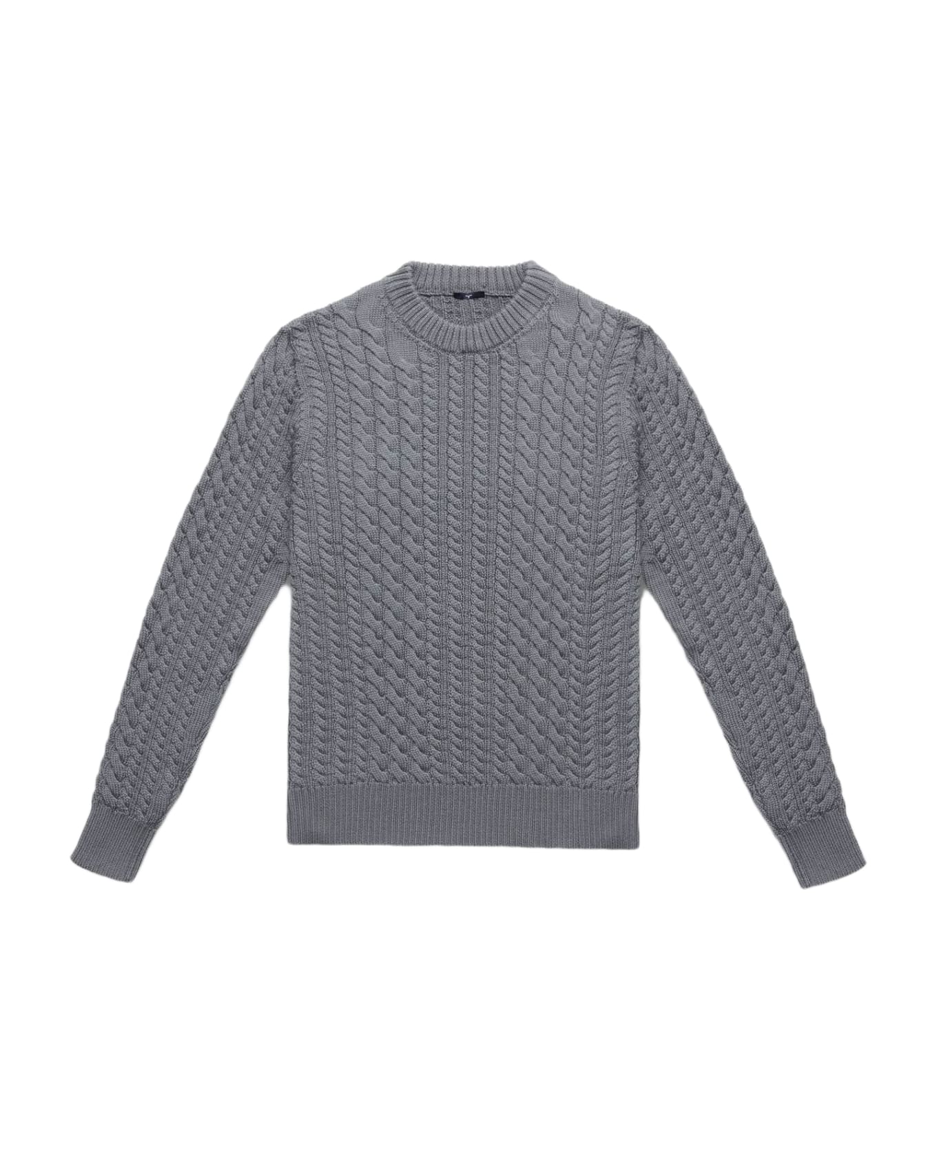 Larusmiani Cable Knit Sweater 'col Du Pillon' Sweater - LightGray ニットウェア