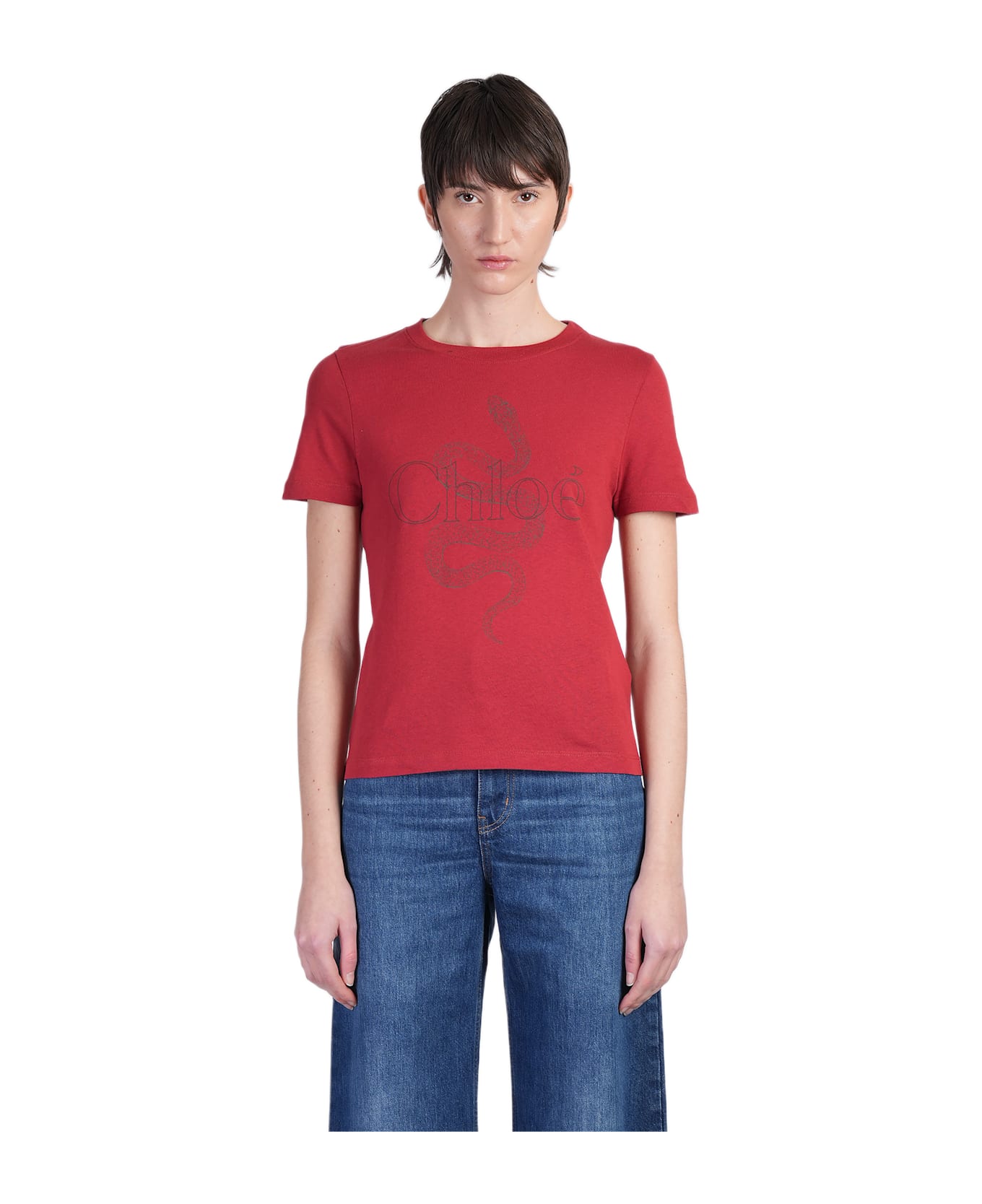 Chloé T-shirt In Red Cotton - red