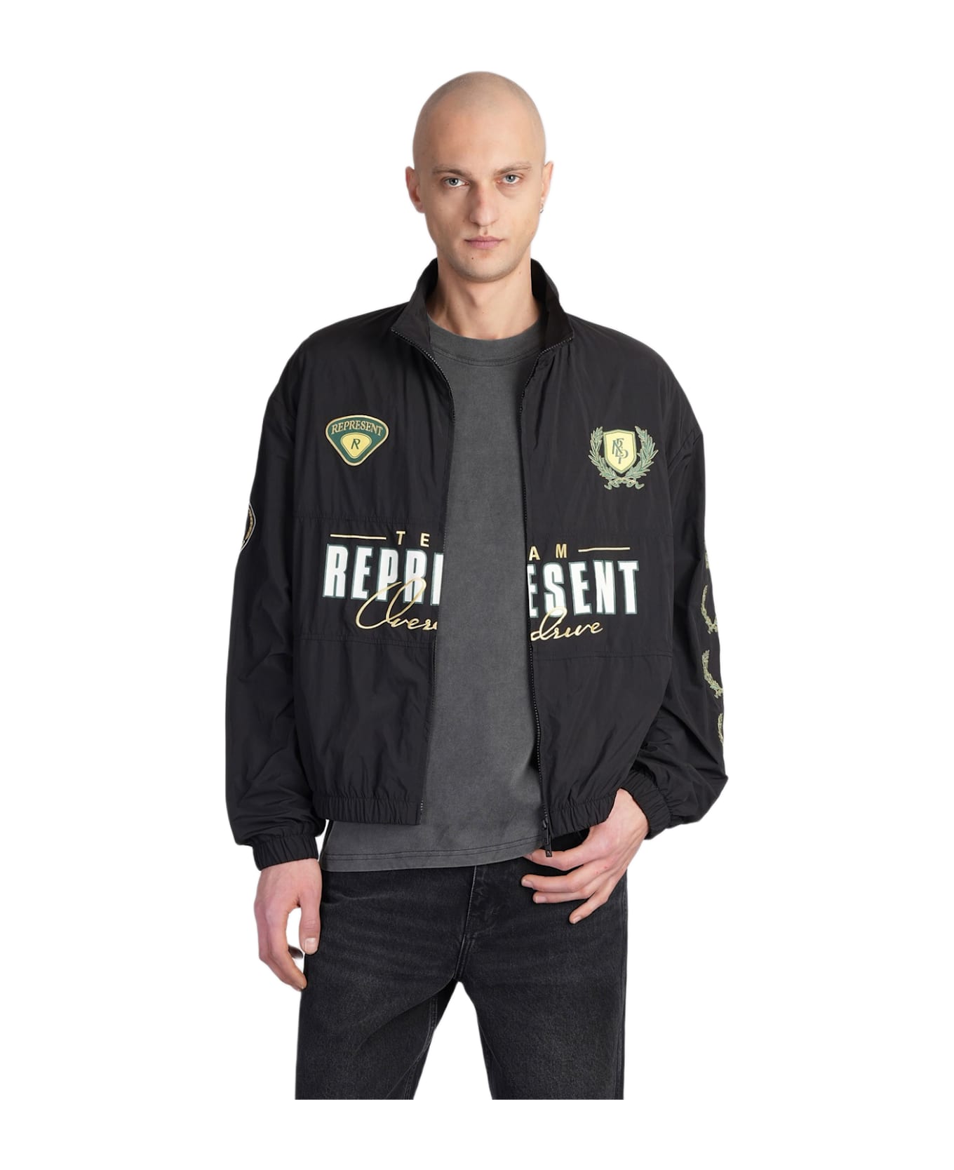 REPRESENT Casual Jacket In Black Nylon - black