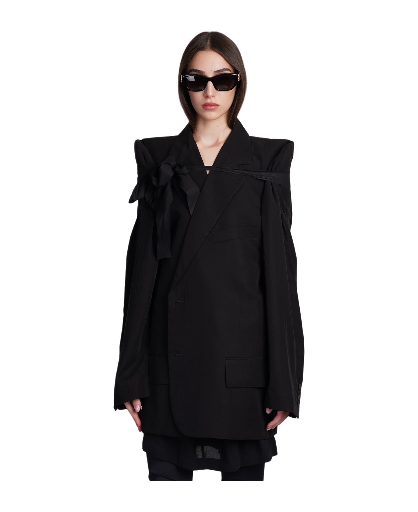 Balenciaga Blazer In Black Wool And Polyester - black
