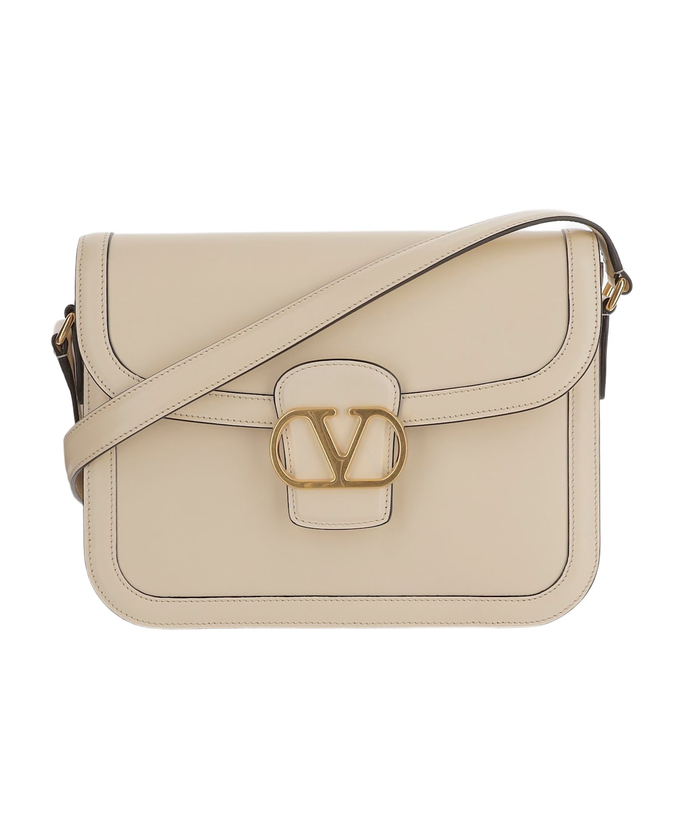 Valentino Garavani 9to5 Calfskin Shoulder Bag - Ivory