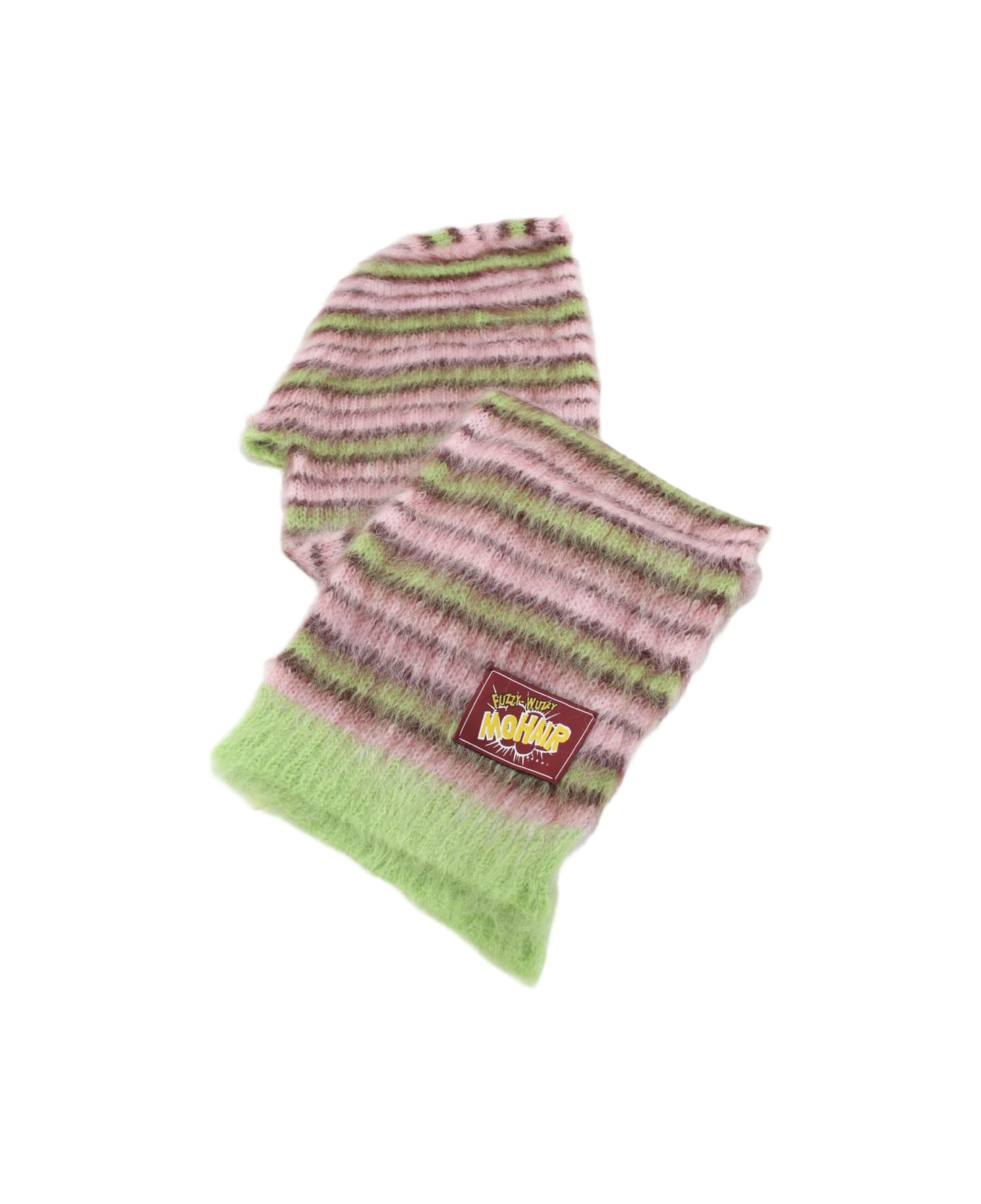 Marni Pink And Green Striped Mohair Blend Hat 帽子
